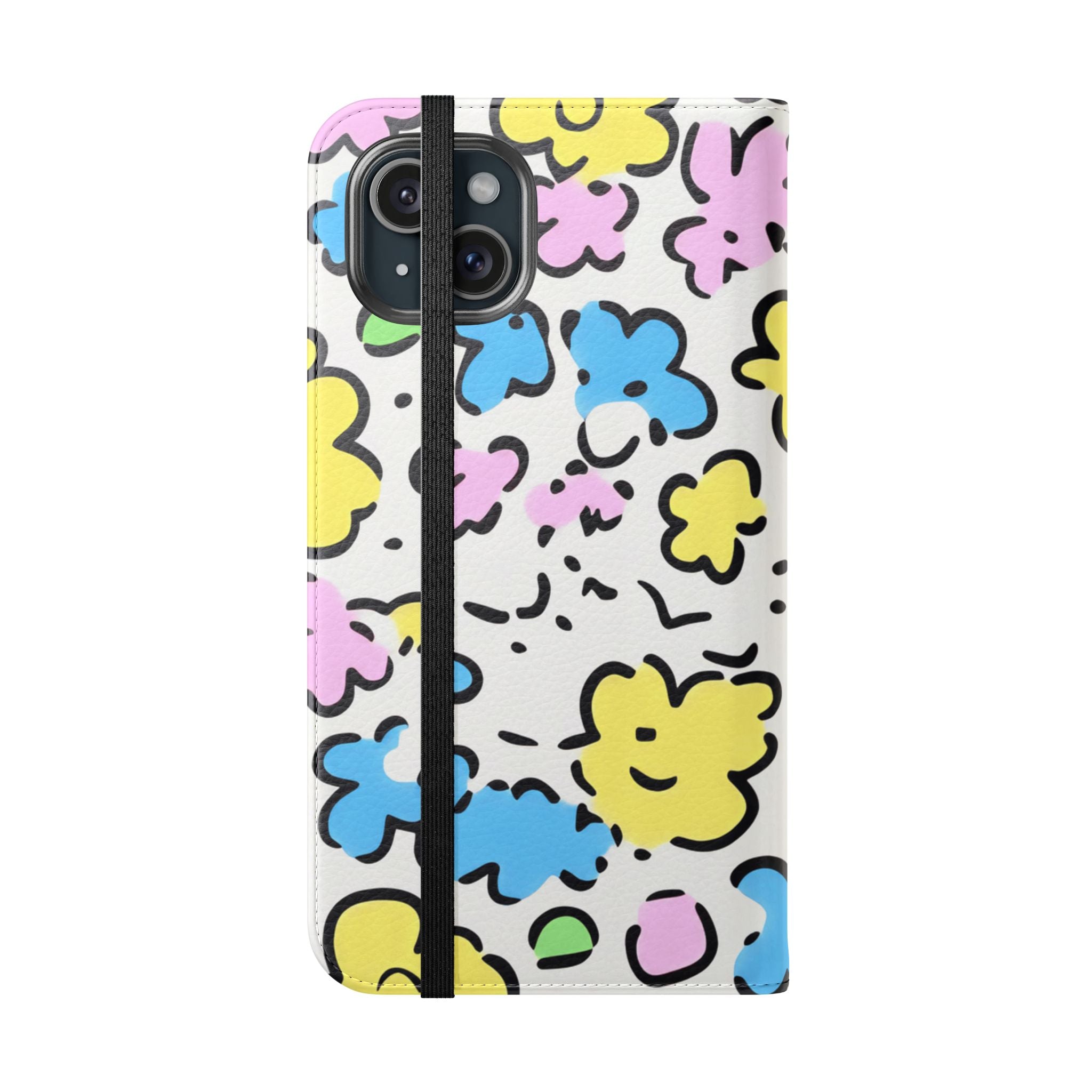White Colorful Floral Flip Cases, Artsulli - Art is Long, Life is Short, Phone Case, , , , , , ,