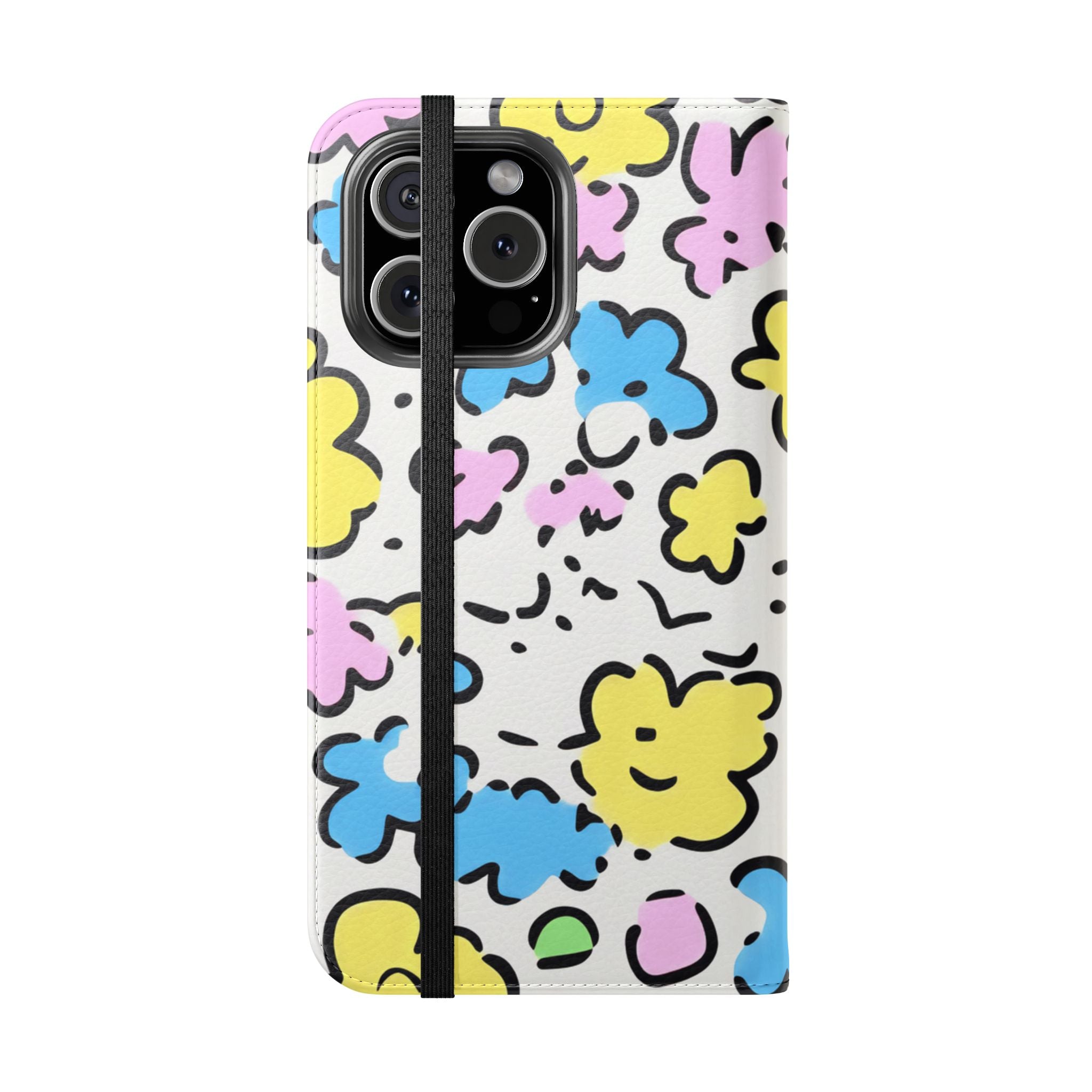 White Colorful Floral Flip Cases, Artsulli - Art is Long, Life is Short, Phone Case, , , , , , ,