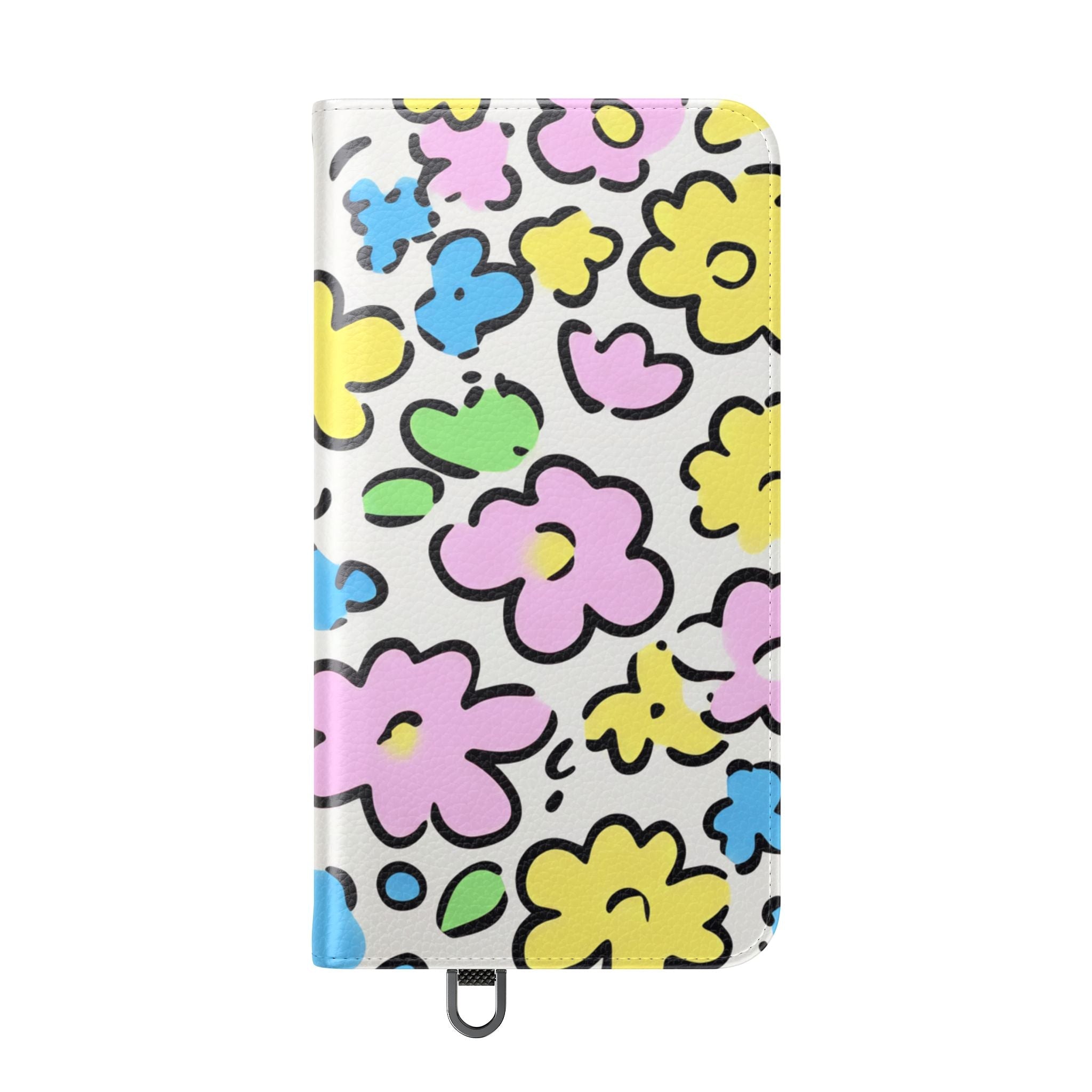 White Colorful Floral Flip Cases, Artsulli - Art is Long, Life is Short, Phone Case, , , , , , ,