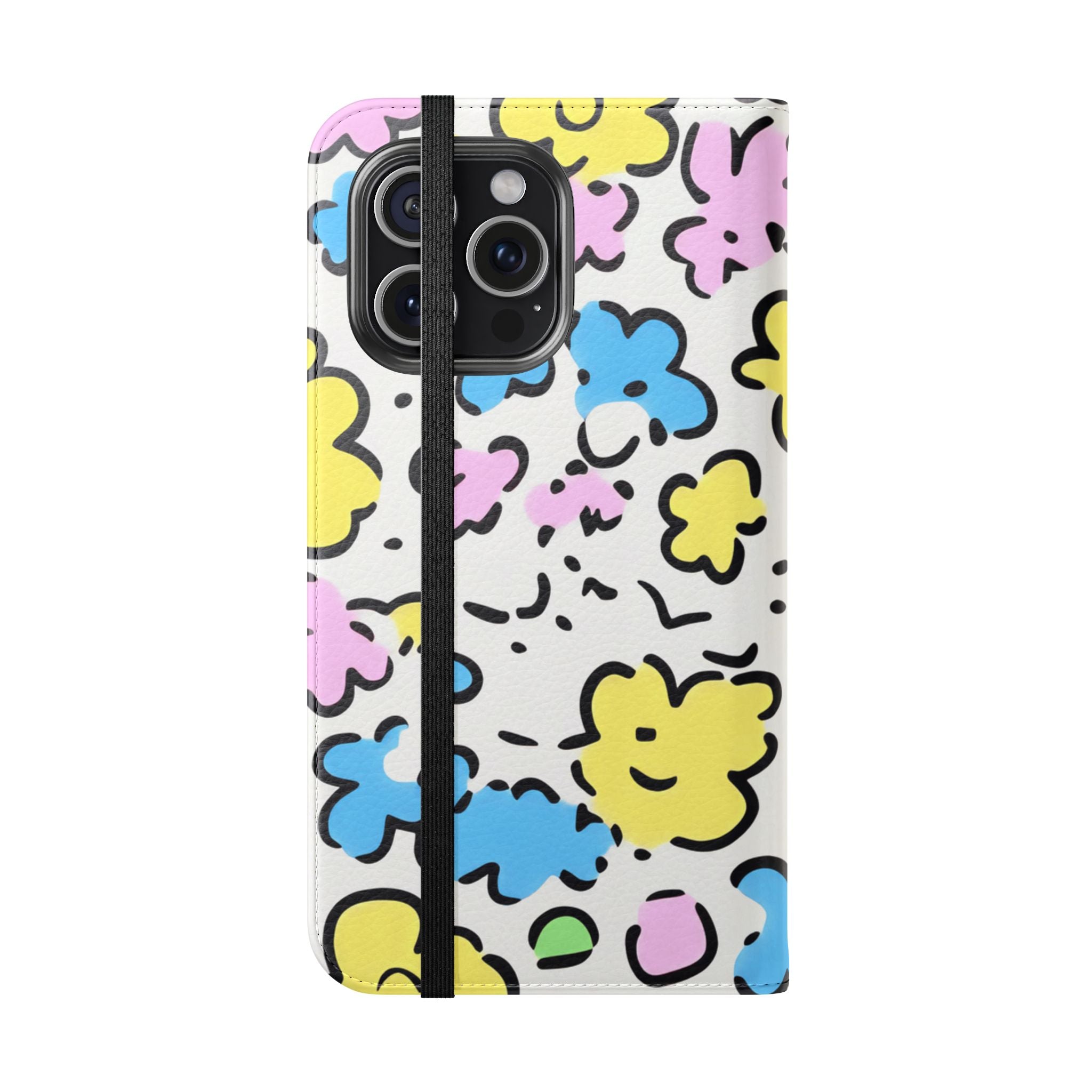 White Colorful Floral Flip Cases, Artsulli - Art is Long, Life is Short, Phone Case, , , , , , ,