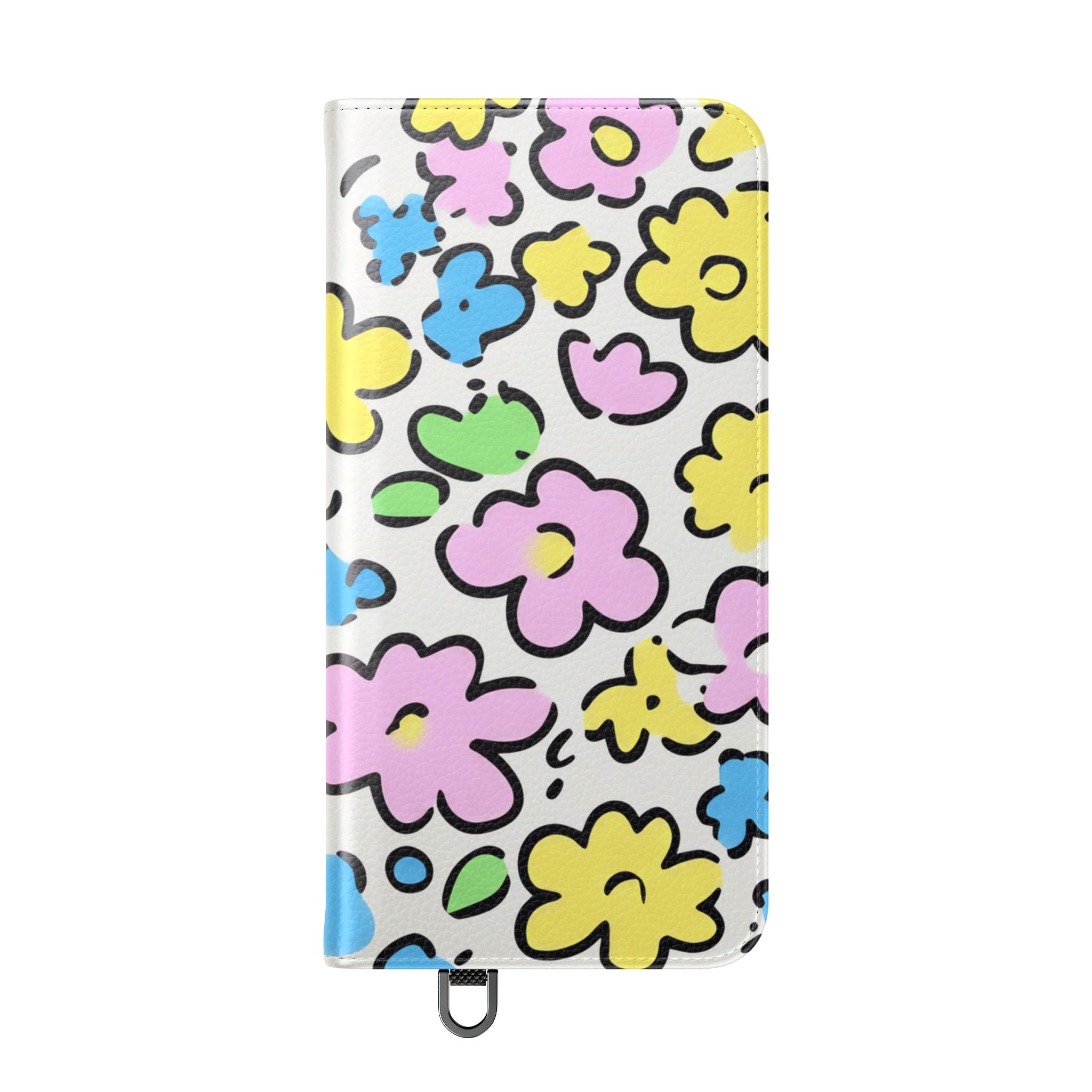 White Colorful Floral Flip Cases, Artsulli - Art is Long, Life is Short, Phone Case, , , , , , ,