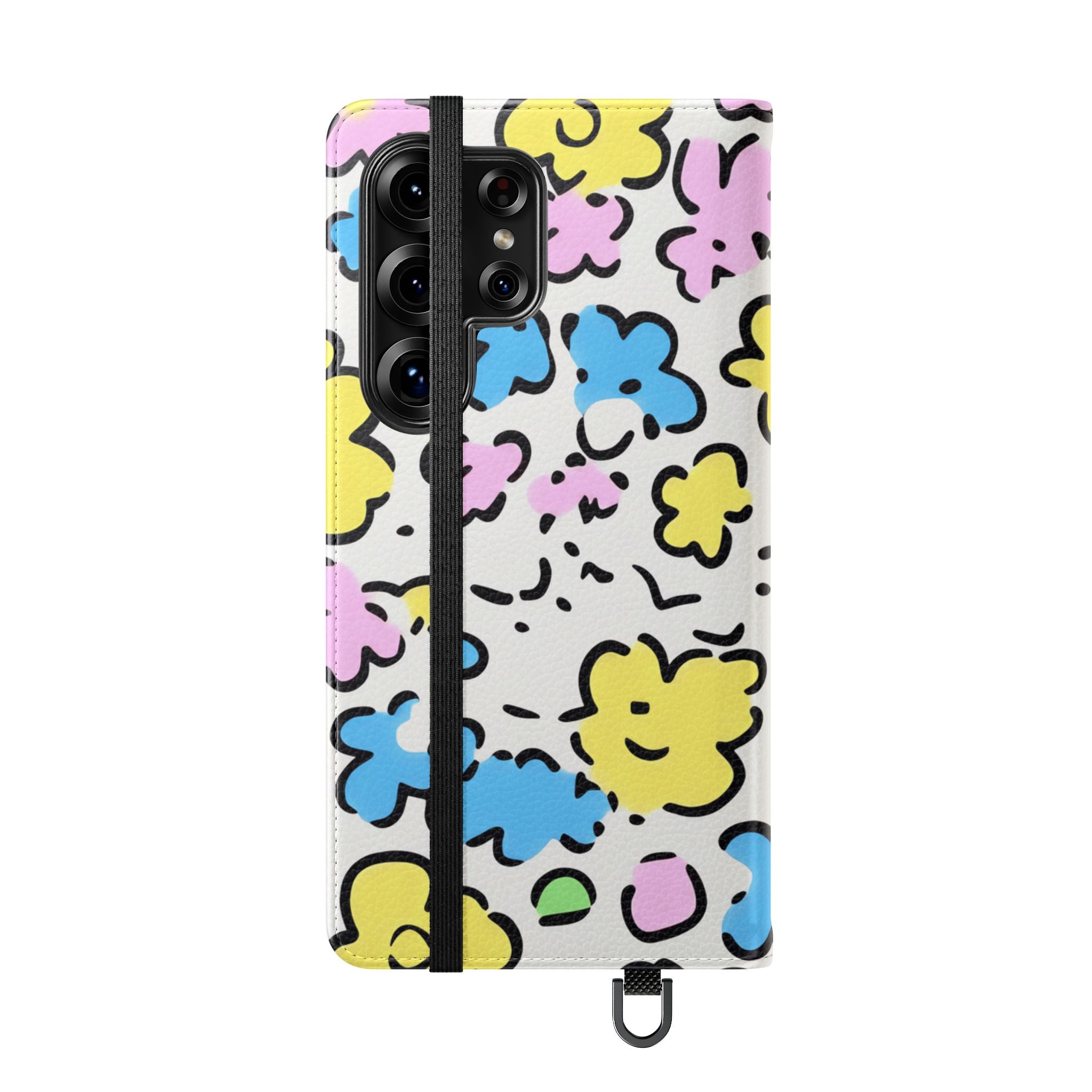White Colorful Floral Flip Cases, Artsulli - Art is Long, Life is Short, Phone Case, , , , , , ,