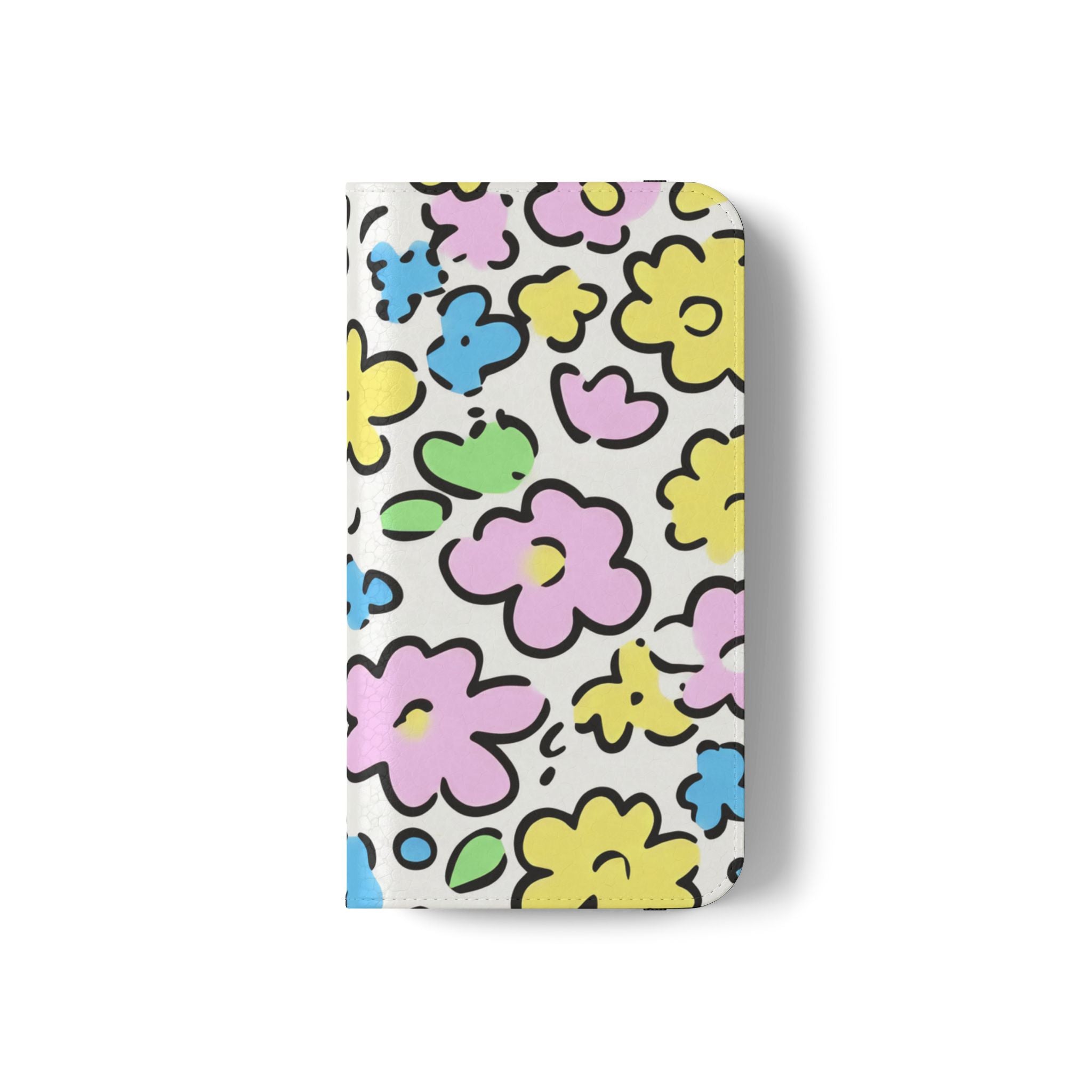 White Colorful Floral Flip Cases, Artsulli - Art is Long, Life is Short, Phone Case, , , , , , ,
