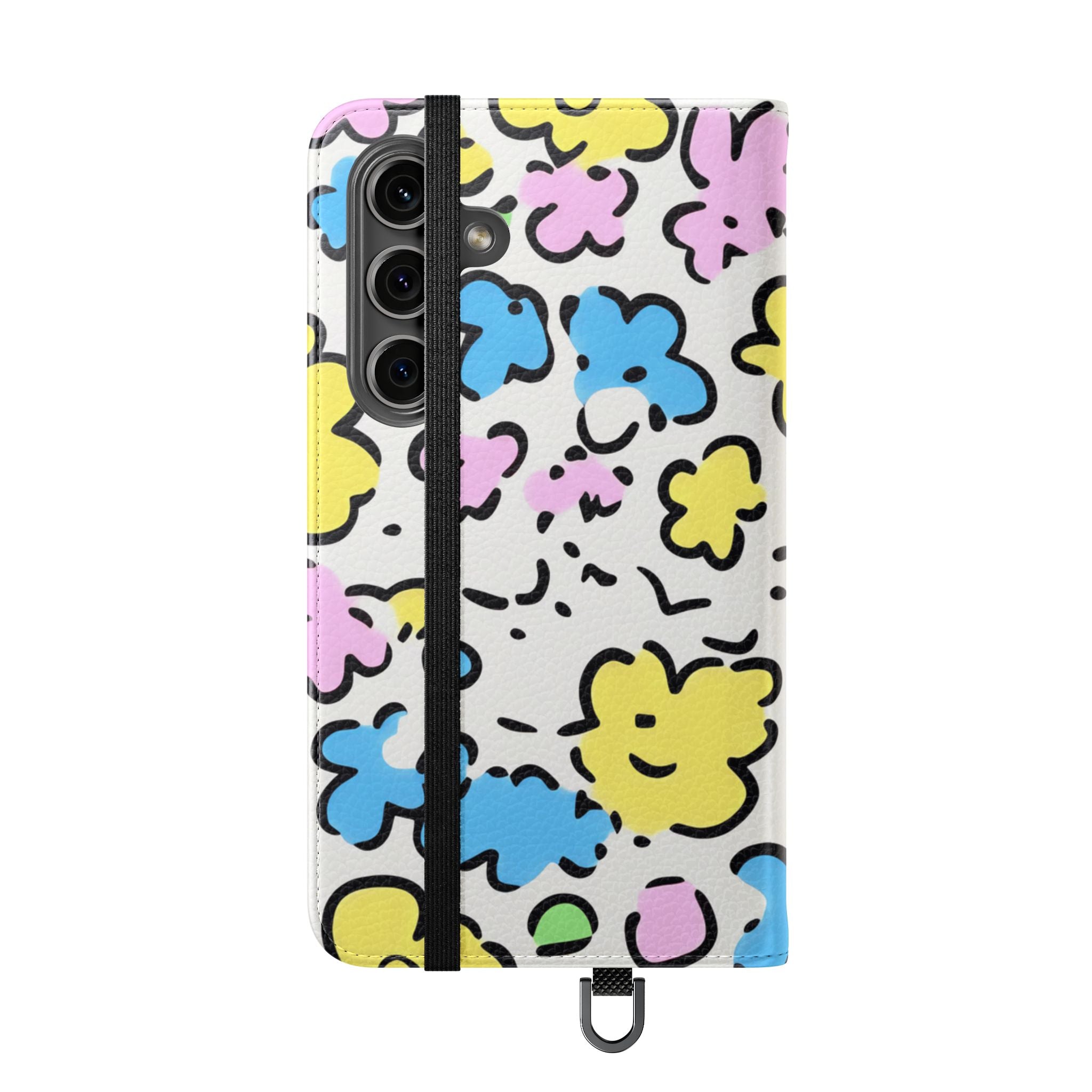 White Colorful Floral Flip Cases, Artsulli - Art is Long, Life is Short, Phone Case, , , , , , ,