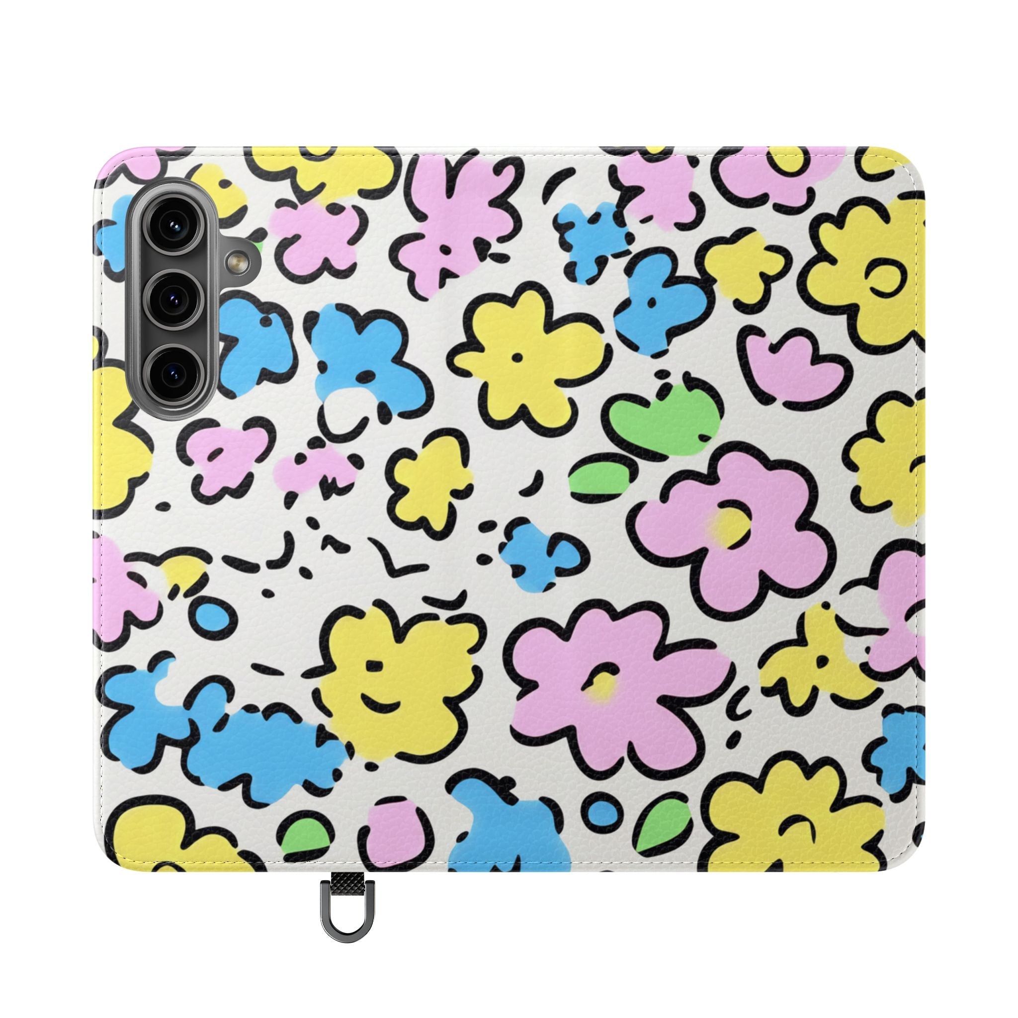 White Colorful Floral Flip Cases, Artsulli - Art is Long, Life is Short, Phone Case, Size, Samsung Galaxy S24, , , , , 30973987240726282105