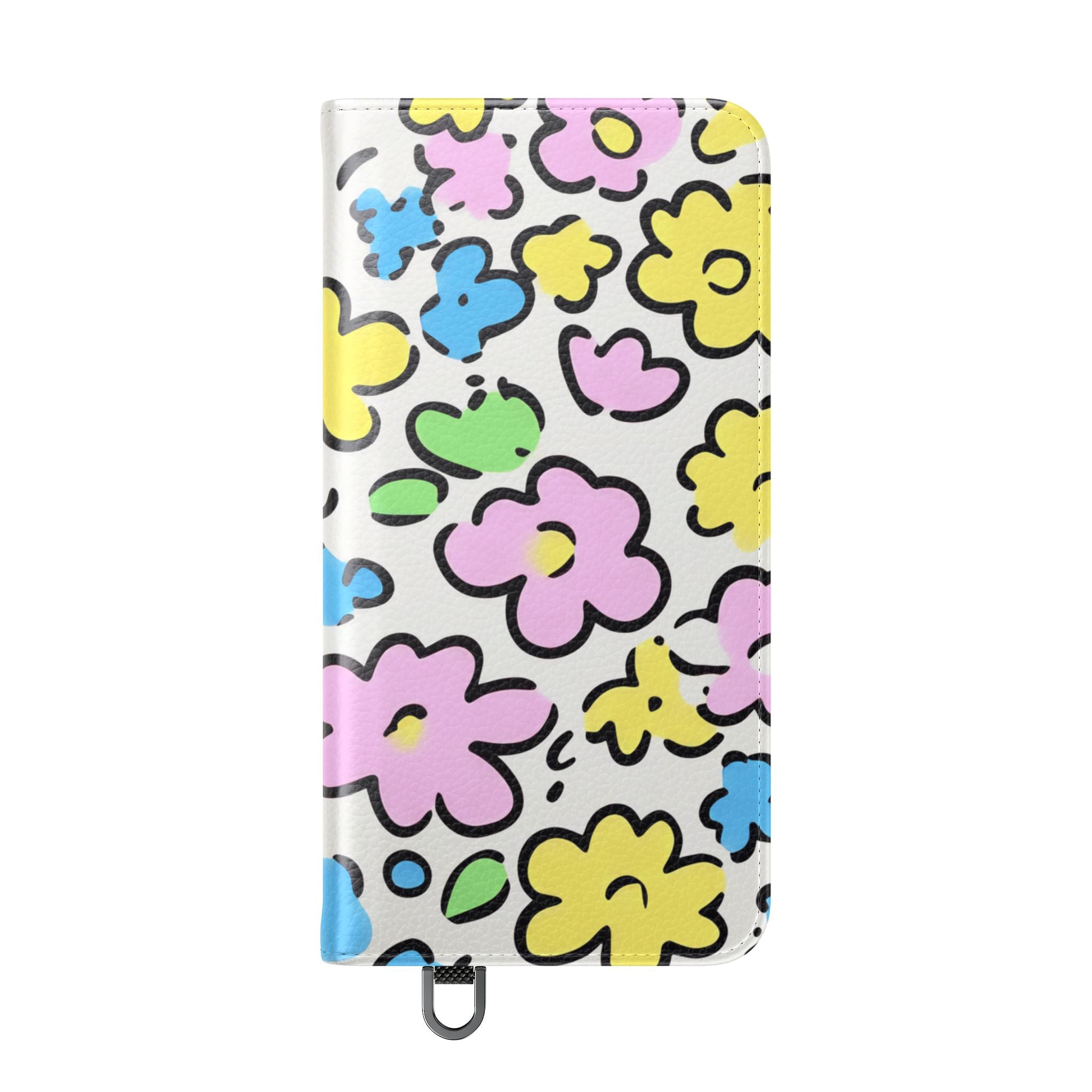 White Colorful Floral Flip Cases, Artsulli - Art is Long, Life is Short, Phone Case, , , , , , ,