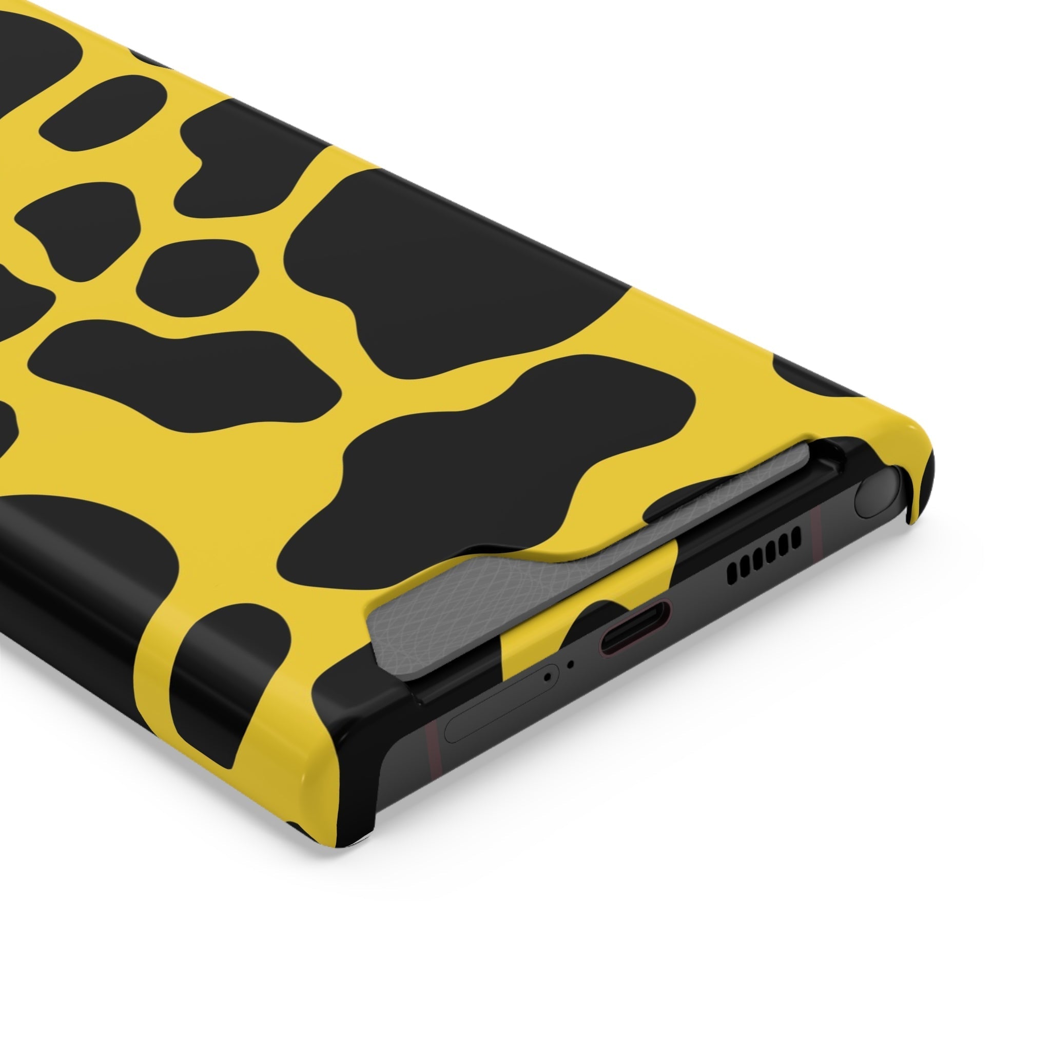 Yellow and Black Cow Print Phone Case, Artsulli - Art is Long, Life is Short, Phone Case, , , , , , ,