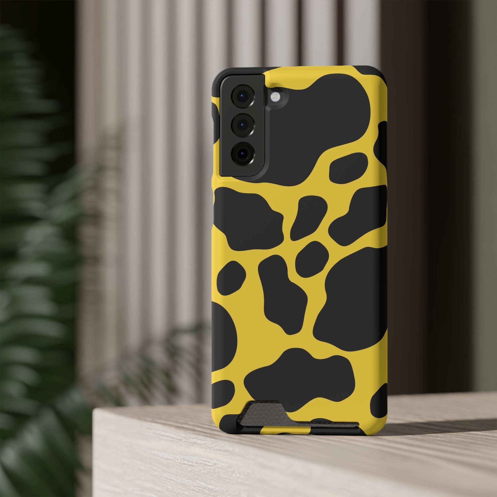 Yellow and Black Cow Print Phone Case, Artsulli - Art is Long, Life is Short, Phone Case, , , , , , ,
