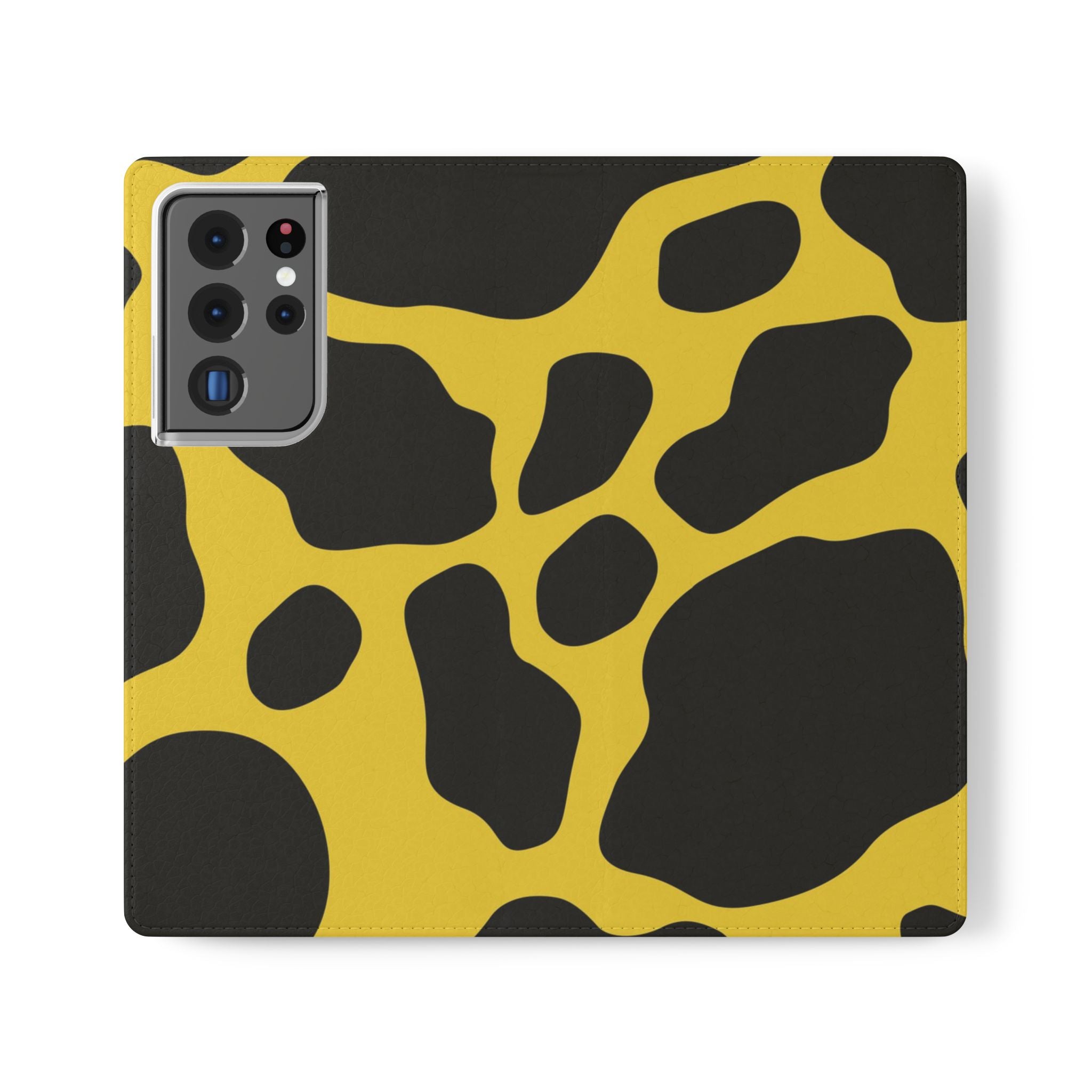 Yellow and Black Cow Print Phone Case, Artsulli - Art is Long, Life is Short, Phone Case, Size, Samsung Galaxy S21 Ultra, , , , , 21613939328776749875