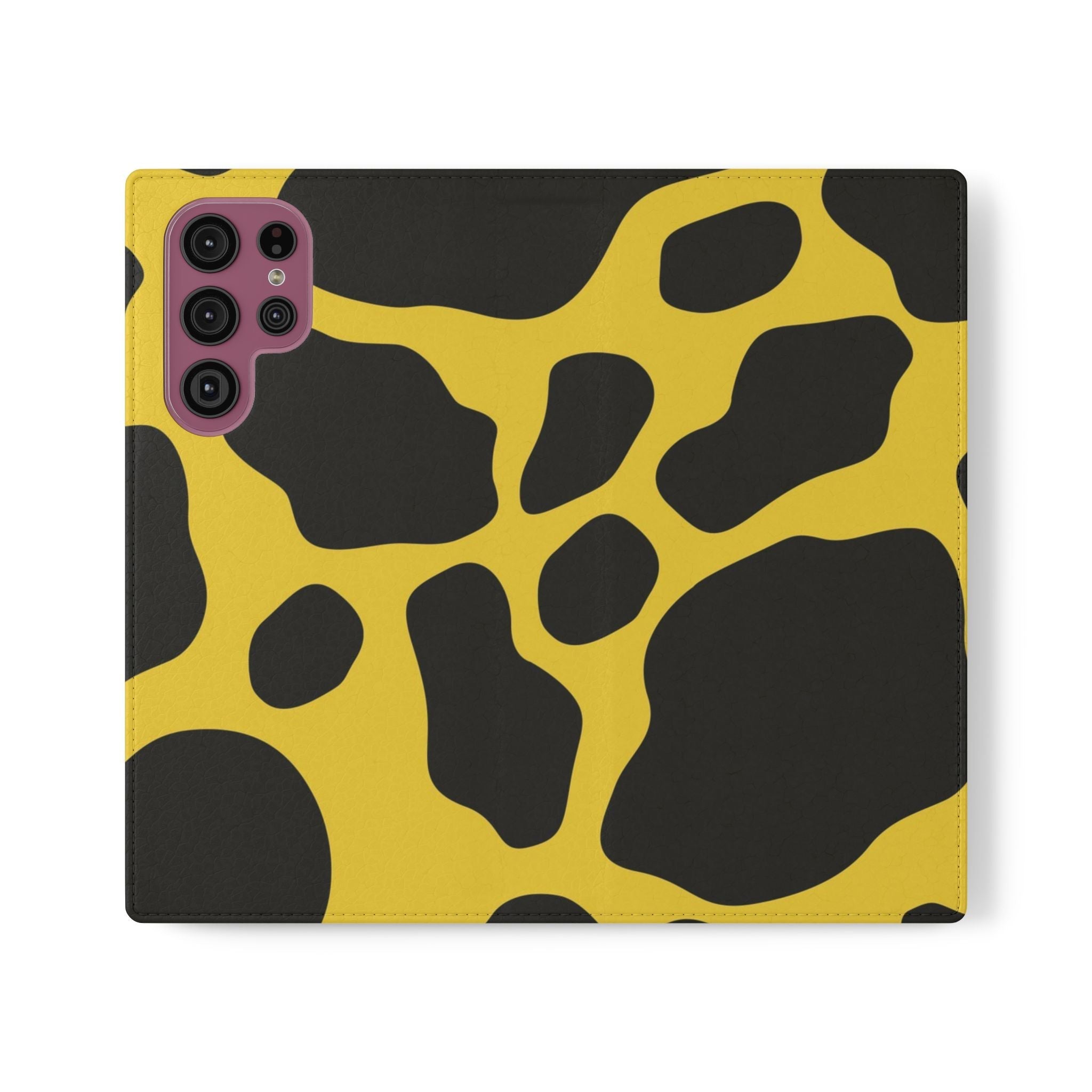 Yellow and Black Cow Print Phone Case, Artsulli - Art is Long, Life is Short, Phone Case, Size, Samsung Galaxy S22 Ultra, , , , , 58369426503595740457