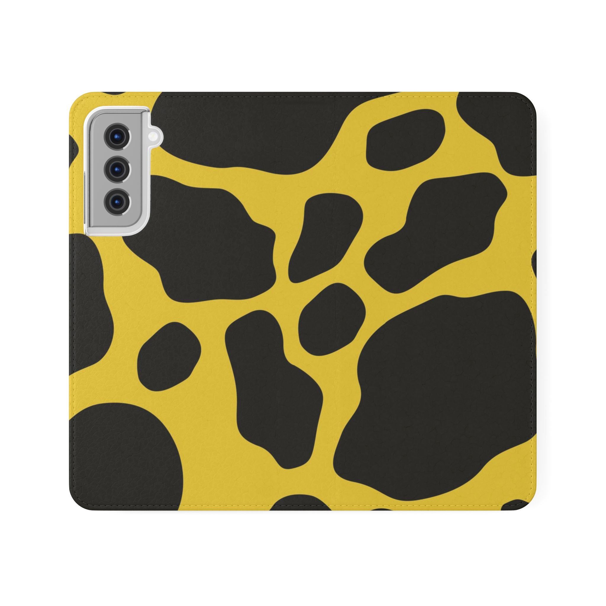 Yellow and Black Cow Print Phone Case, Artsulli - Art is Long, Life is Short, Phone Case, Size, Samsung Galaxy S21, , , , , 16299922691591052460