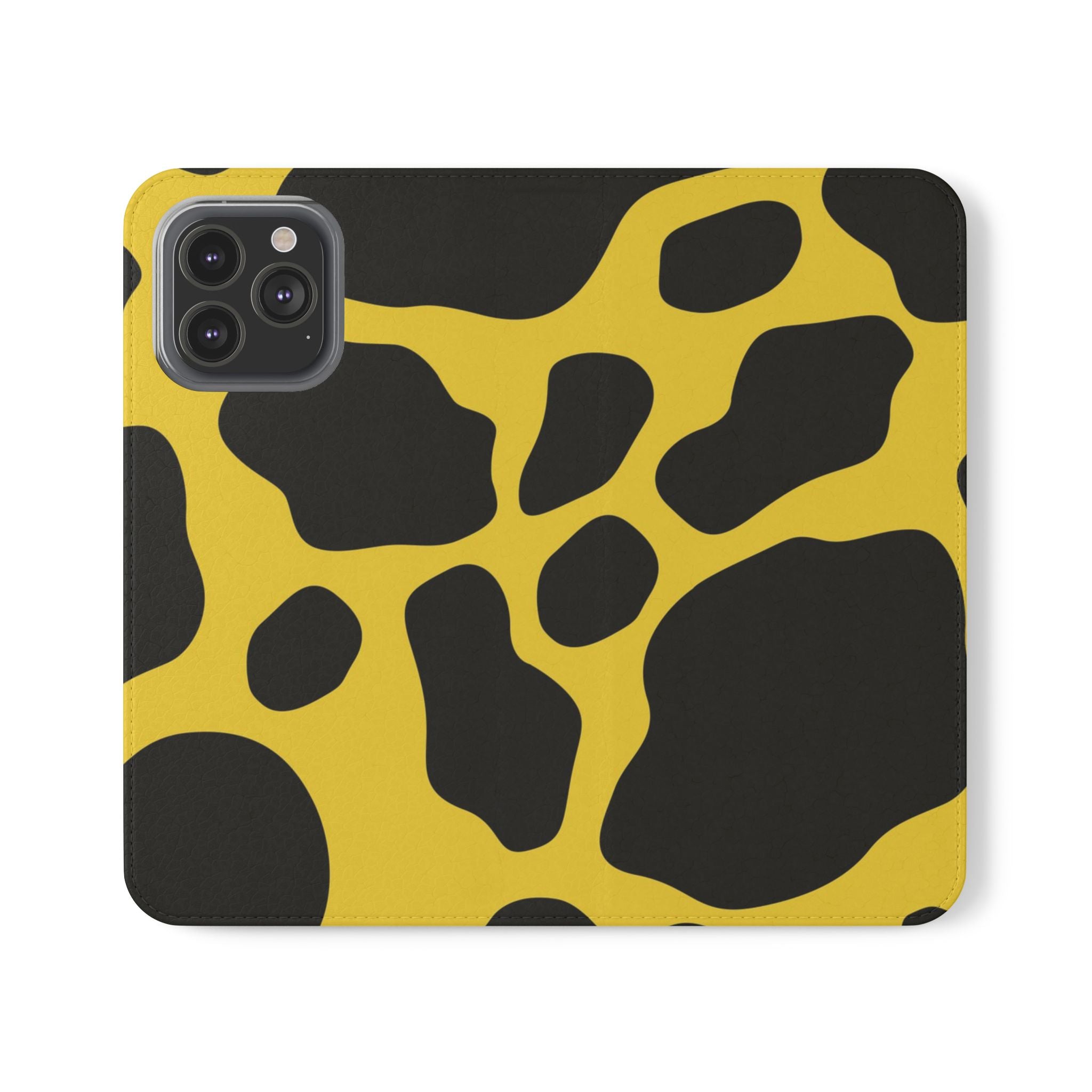 Yellow and Black Cow Print Phone Case, Artsulli - Art is Long, Life is Short, Phone Case, Size, iPhone 13 Pro Max, , , , , 33841266511484886729