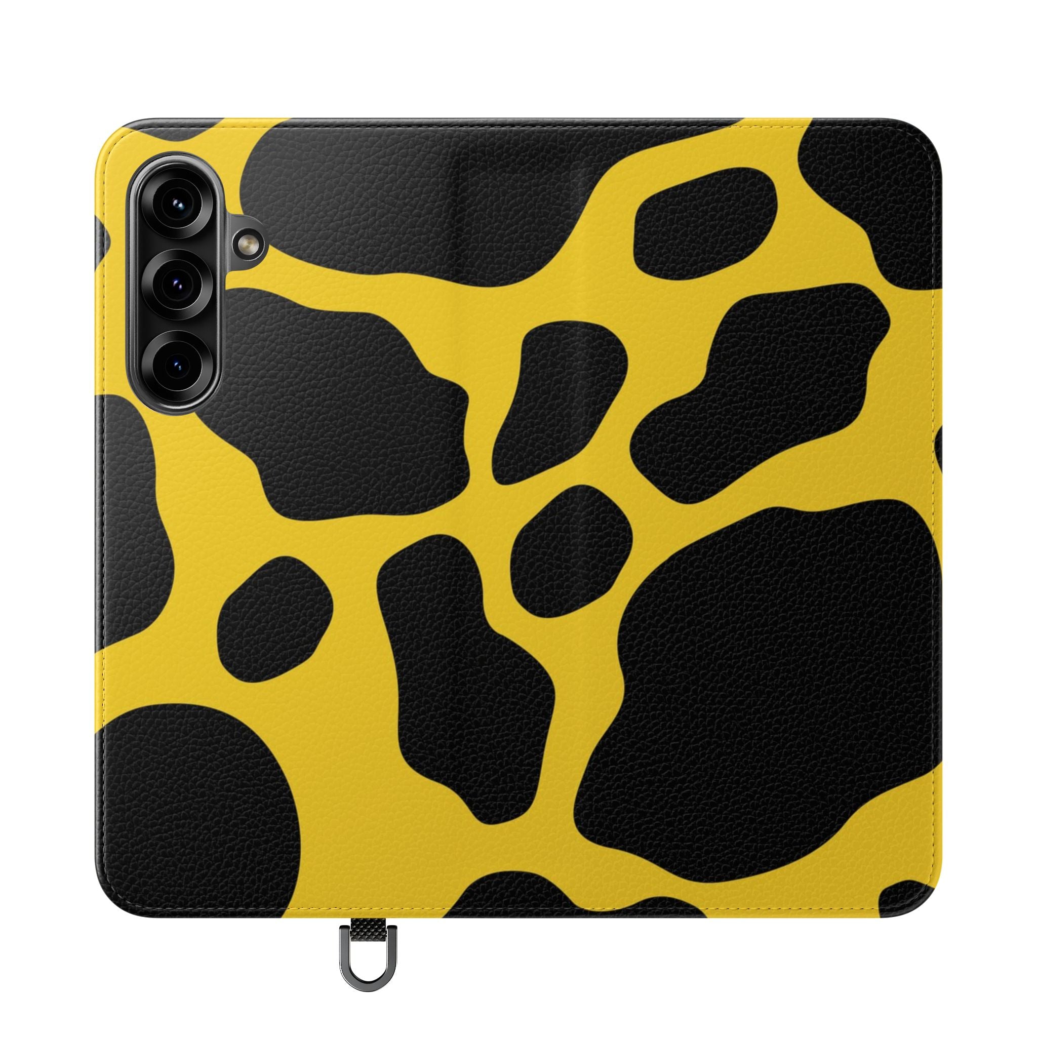 Yellow and Black Cow Print Phone Case, Artsulli - Art is Long, Life is Short, Phone Case, Size, Samsung Galaxy S25 Plus, , , , , 72203596864952496499