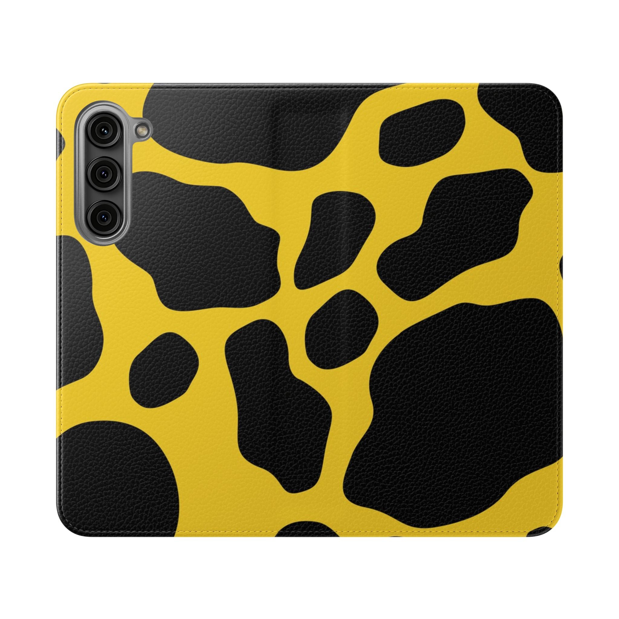 Yellow and Black Cow Print Phone Case, Artsulli - Art is Long, Life is Short, Phone Case, Size, Samsung Galaxy S23 Plus, , , , , 15432906307184340954