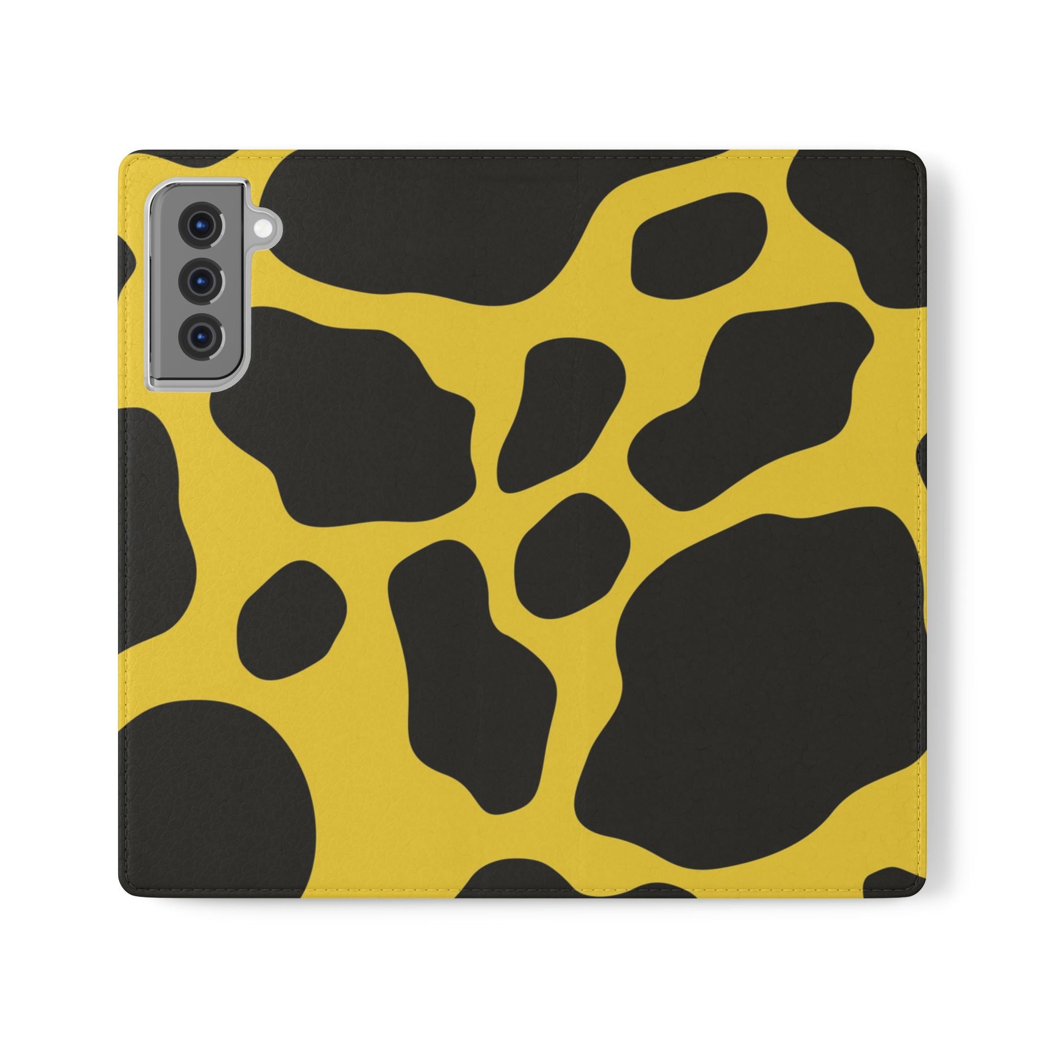 Yellow and Black Cow Print Phone Case, Artsulli - Art is Long, Life is Short, Phone Case, Size, Samsung Galaxy S21 Plus, , , , , 22273988655290072086