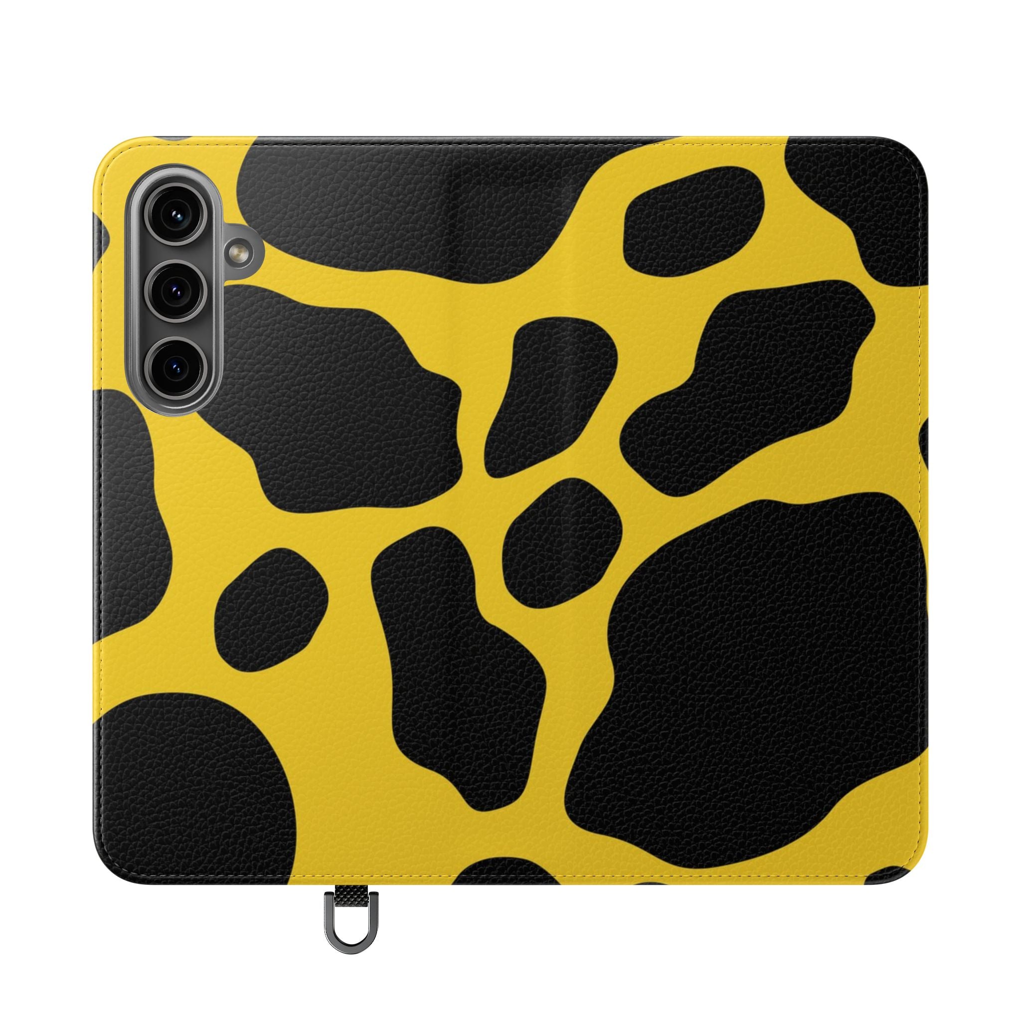 Yellow and Black Cow Print Phone Case, Artsulli - Art is Long, Life is Short, Phone Case, Size, Samsung Galaxy S24 Plus, , , , , 19061259626026995272