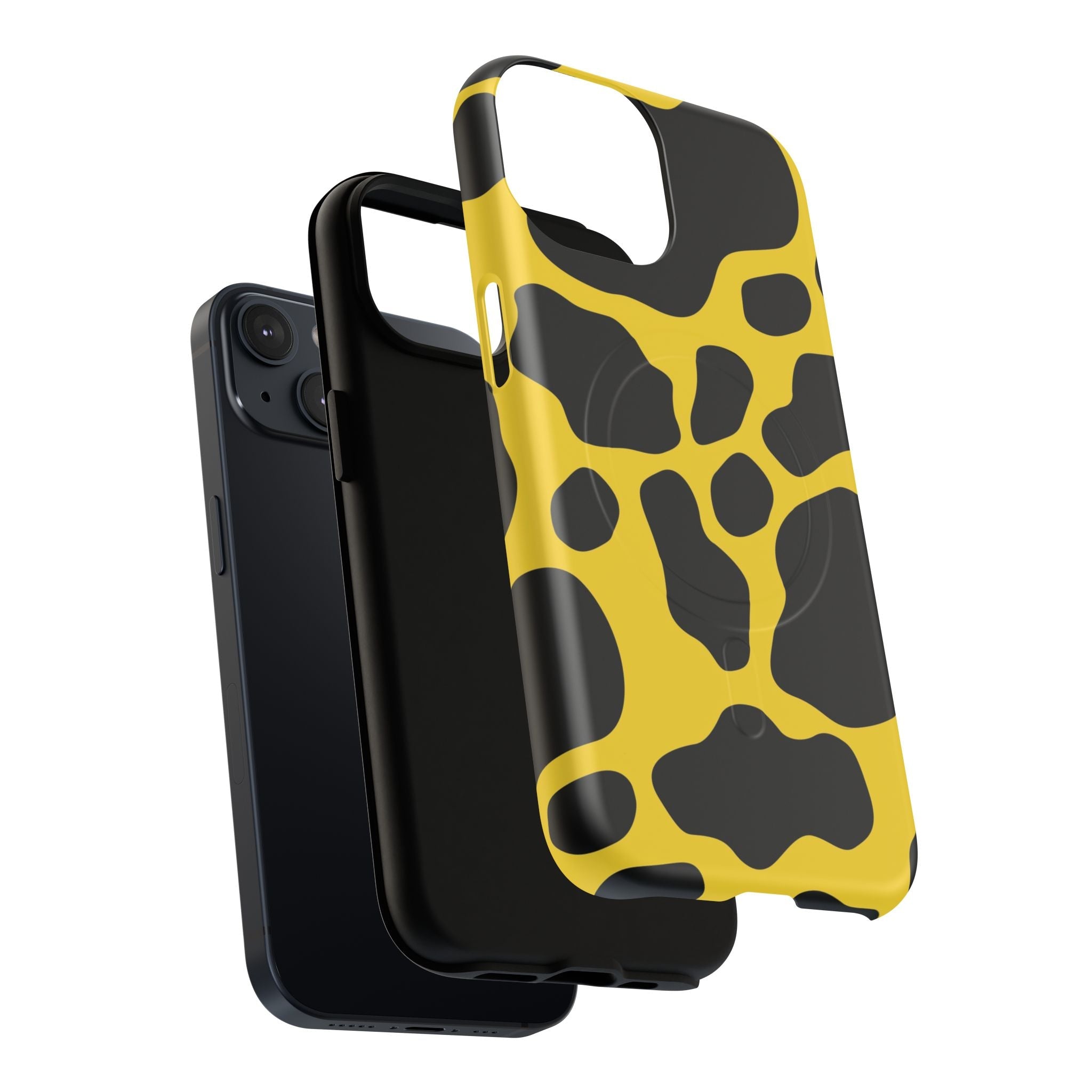 Yellow Cow Print MagSafe iPhone Case, Artsulli - Art is Long, Life is Short, Phone Case, , , , , , ,