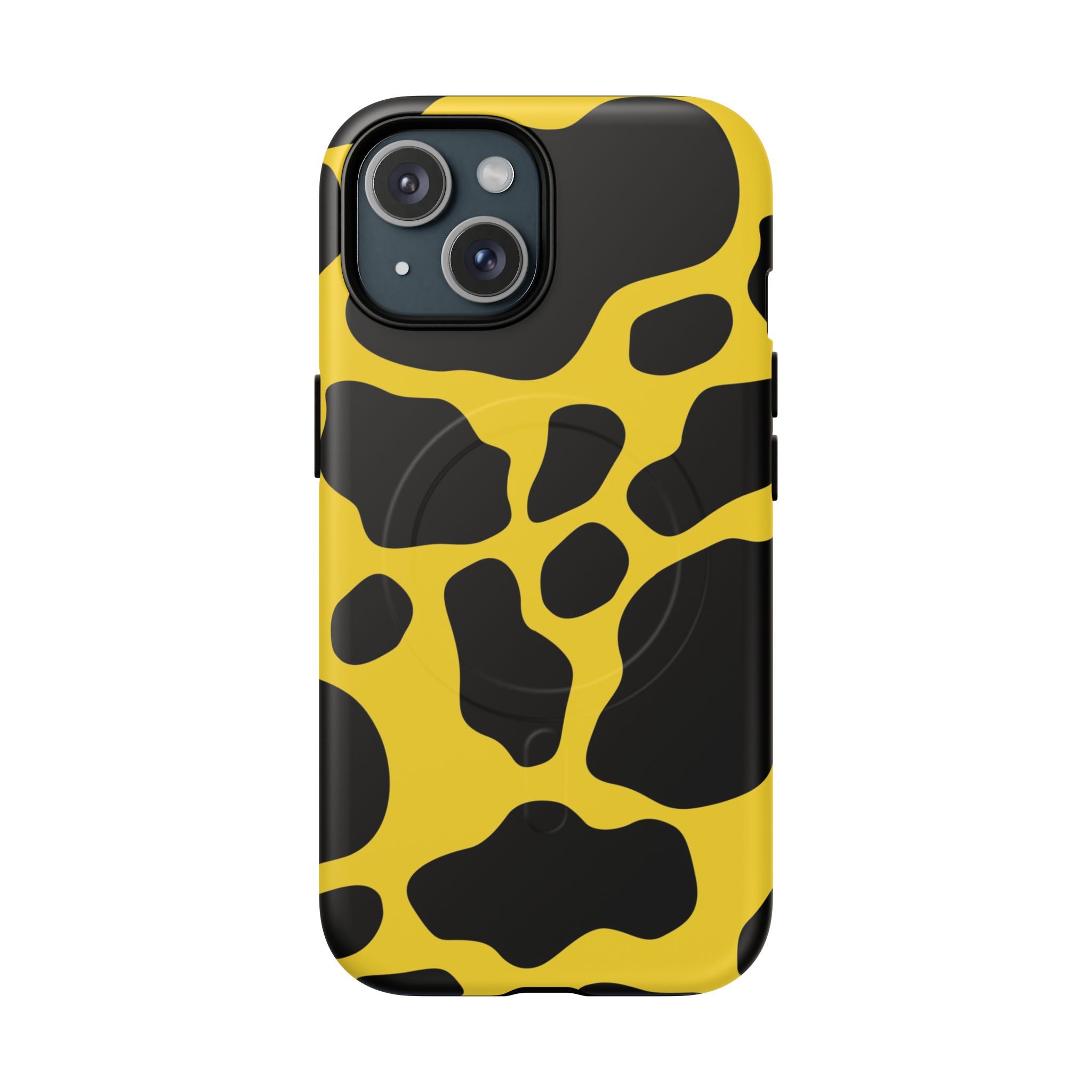 Yellow Cow Print MagSafe iPhone Case, Artsulli - Art is Long, Life is Short, Phone Case, Size, iPhone 15, Surface, Matte, , , 28630248262485155793