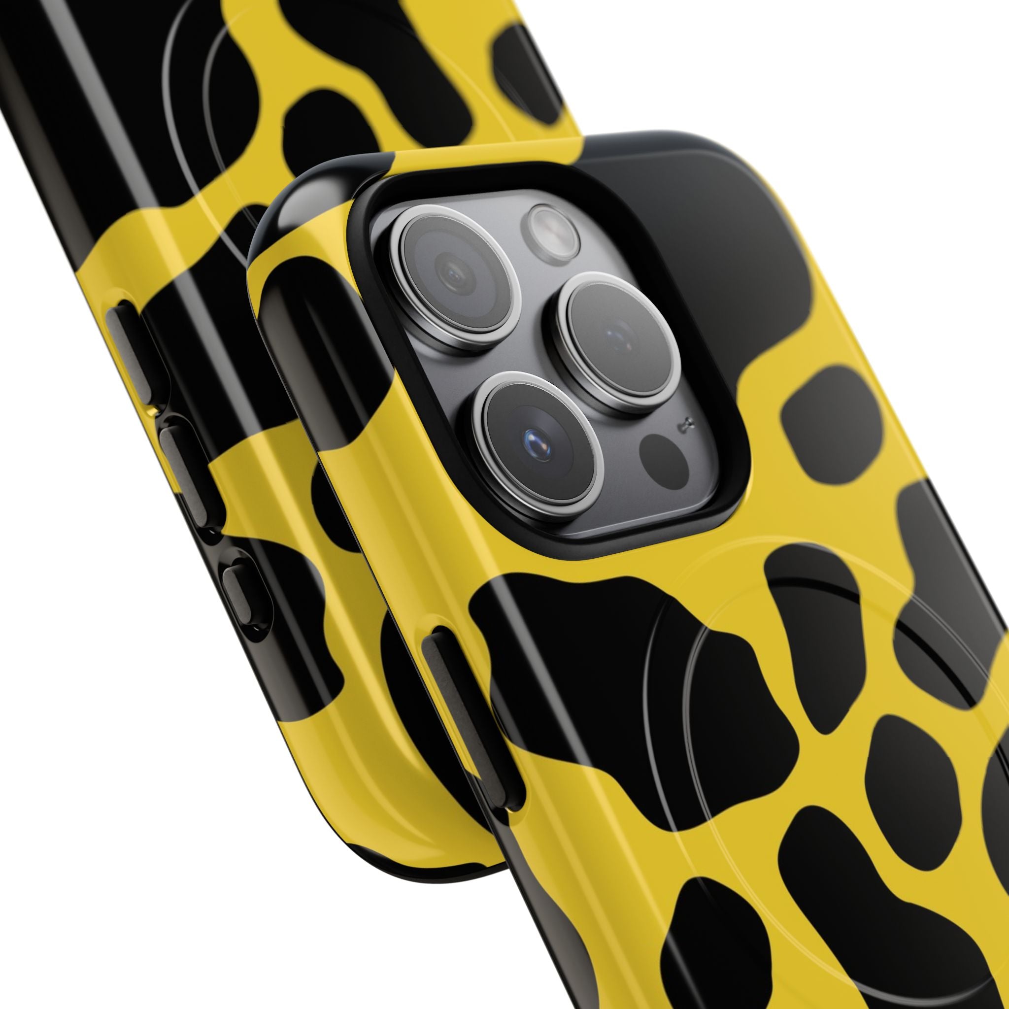 Yellow Cow Print MagSafe iPhone Case, Artsulli - Art is Long, Life is Short, Phone Case, , , , , , ,
