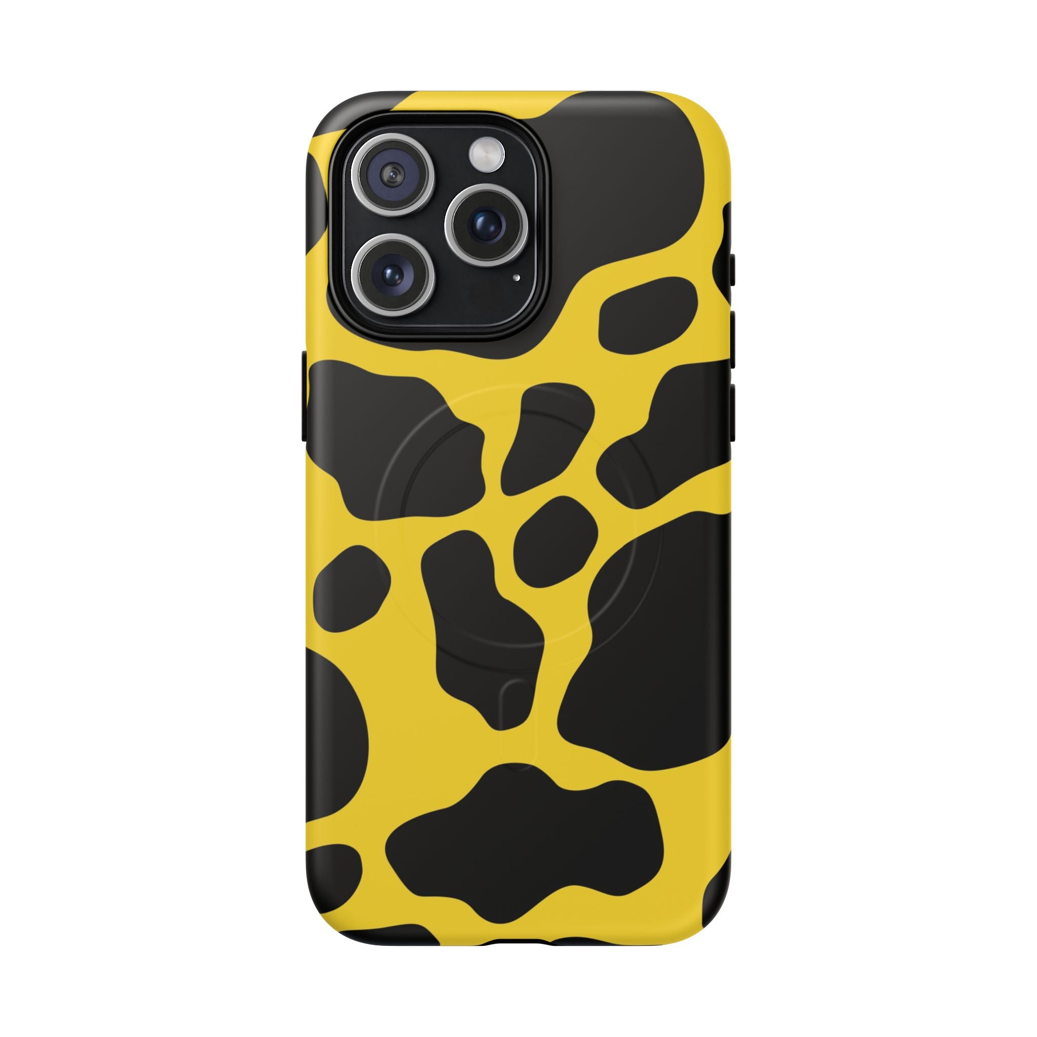 Yellow Cow Print MagSafe iPhone Case, Artsulli - Art is Long, Life is Short, Phone Case, Size, iPhone 15 Pro Max, Surface, Matte, , , 59373410717133825559