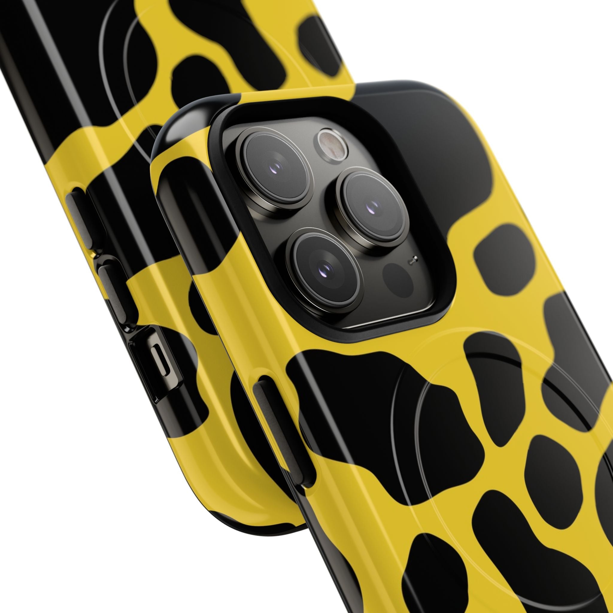 Yellow Cow Print MagSafe iPhone Case, Artsulli - Art is Long, Life is Short, Phone Case, , , , , , ,