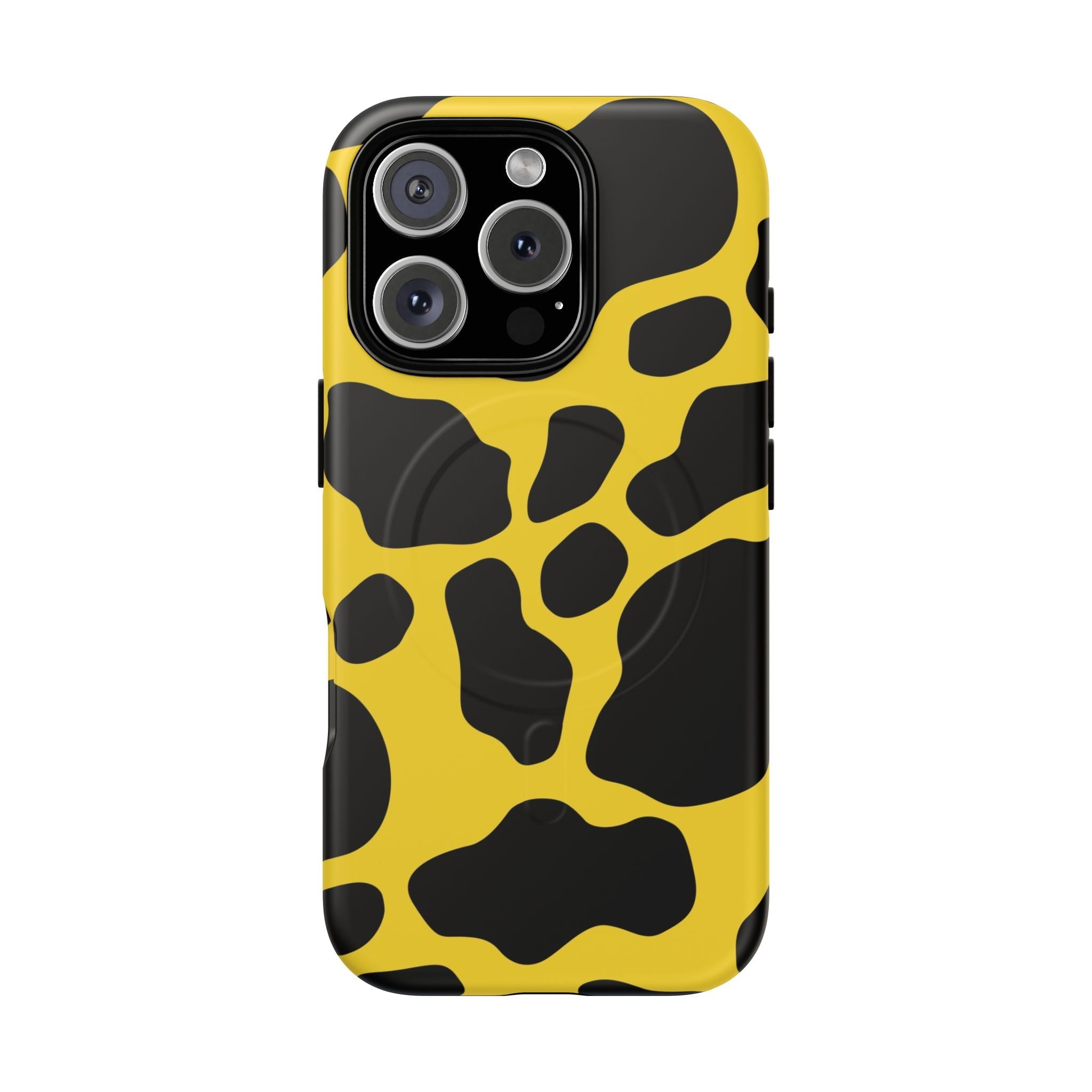 Yellow Cow Print MagSafe iPhone Case, Artsulli - Art is Long, Life is Short, Phone Case, Size, iPhone 16 Pro, Surface, Matte, , , 26677560938615055201