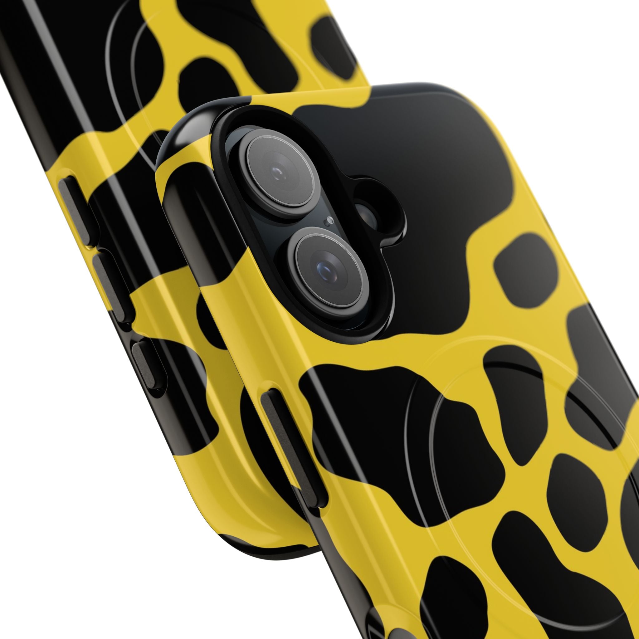Yellow Cow Print MagSafe iPhone Case, Artsulli - Art is Long, Life is Short, Phone Case, , , , , , ,