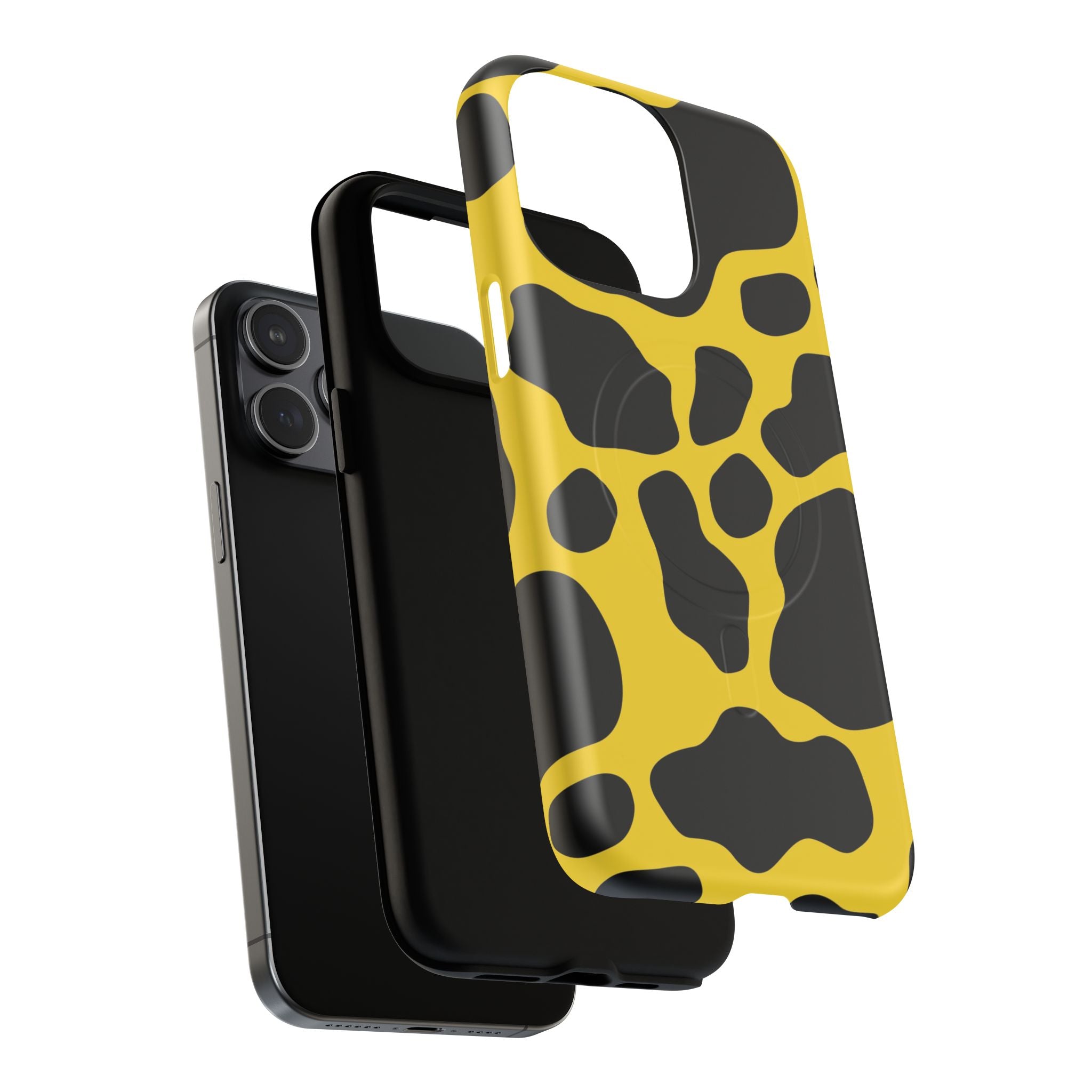Yellow Cow Print MagSafe iPhone Case, Artsulli - Art is Long, Life is Short, Phone Case, , , , , , ,