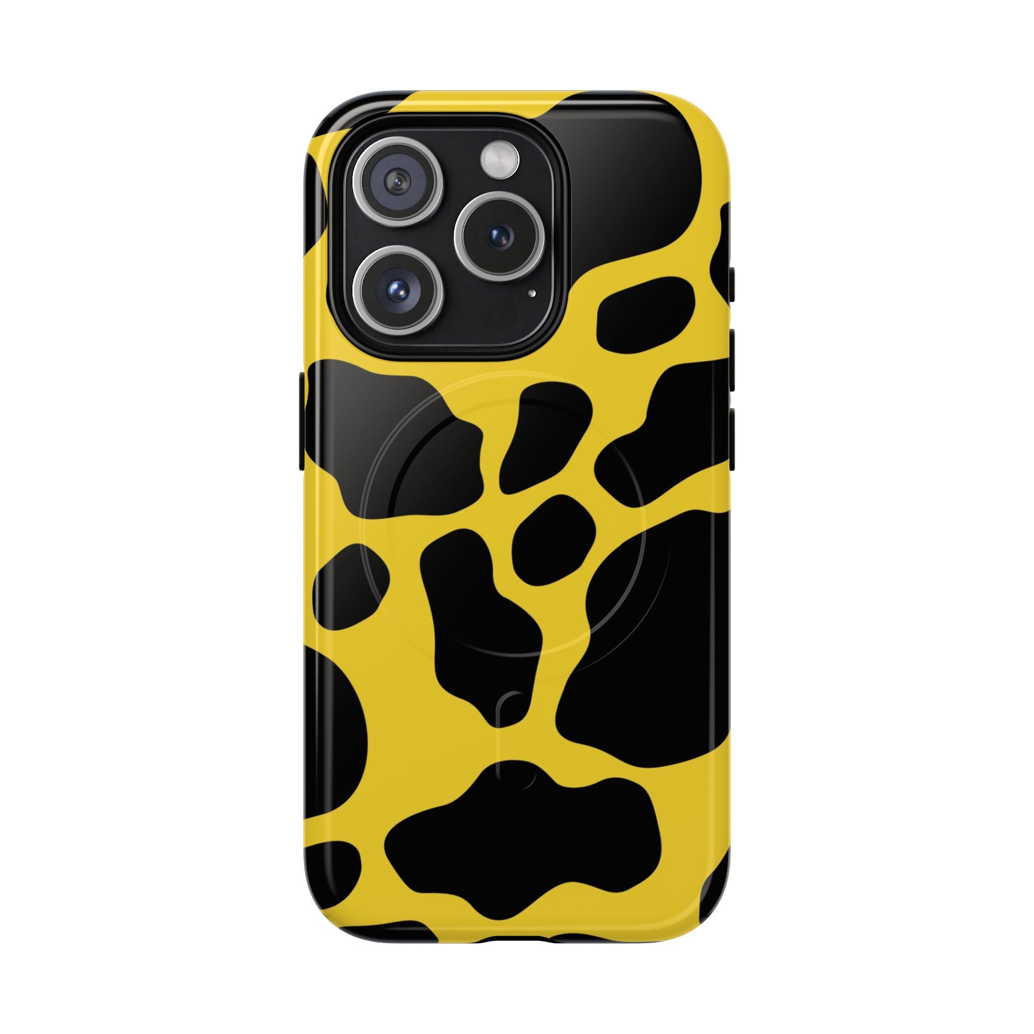 Yellow Cow Print MagSafe iPhone Case, Artsulli - Art is Long, Life is Short, Phone Case, Size, iPhone 15 Pro, Surface, Glossy, , , 26918178698215583008