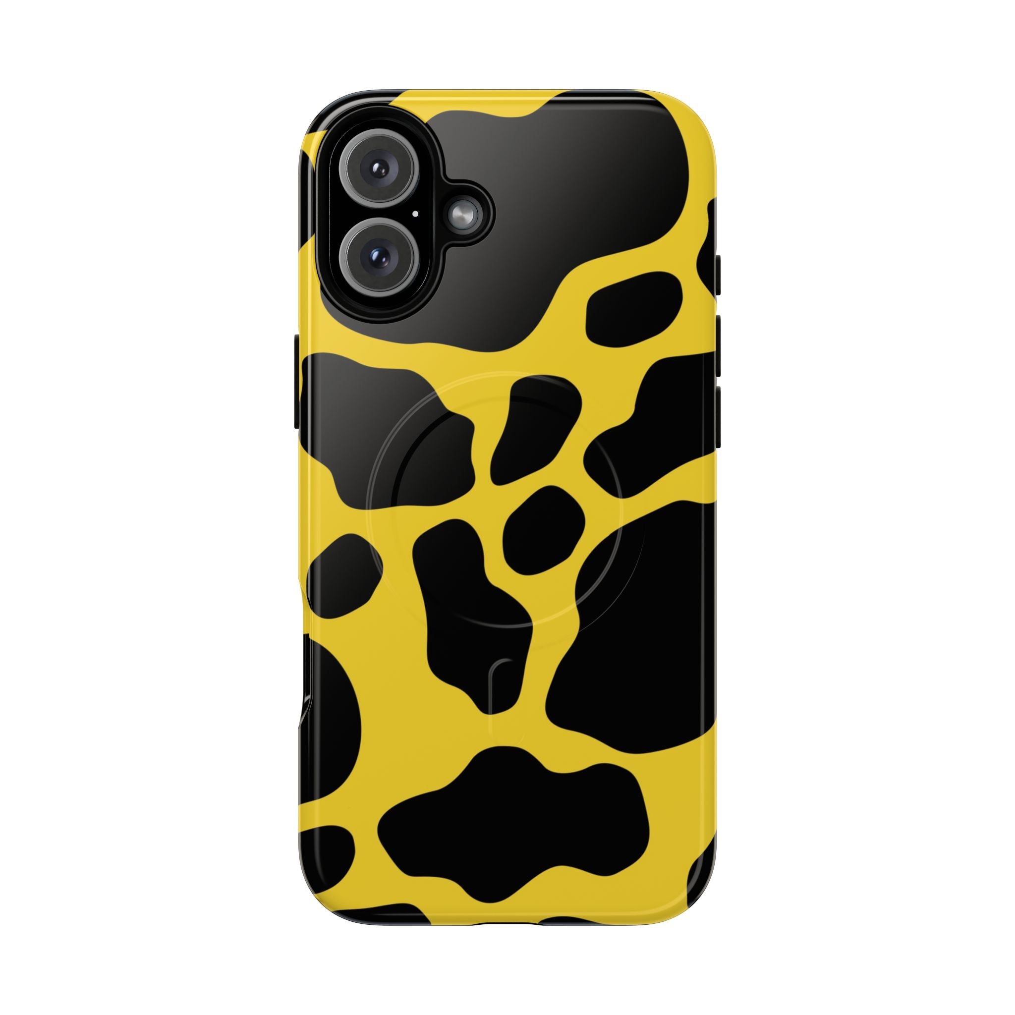 Yellow Cow Print MagSafe iPhone Case, Artsulli - Art is Long, Life is Short, Phone Case, Size, iPhone 16 Plus, Surface, Glossy, , , 21660020016648477969