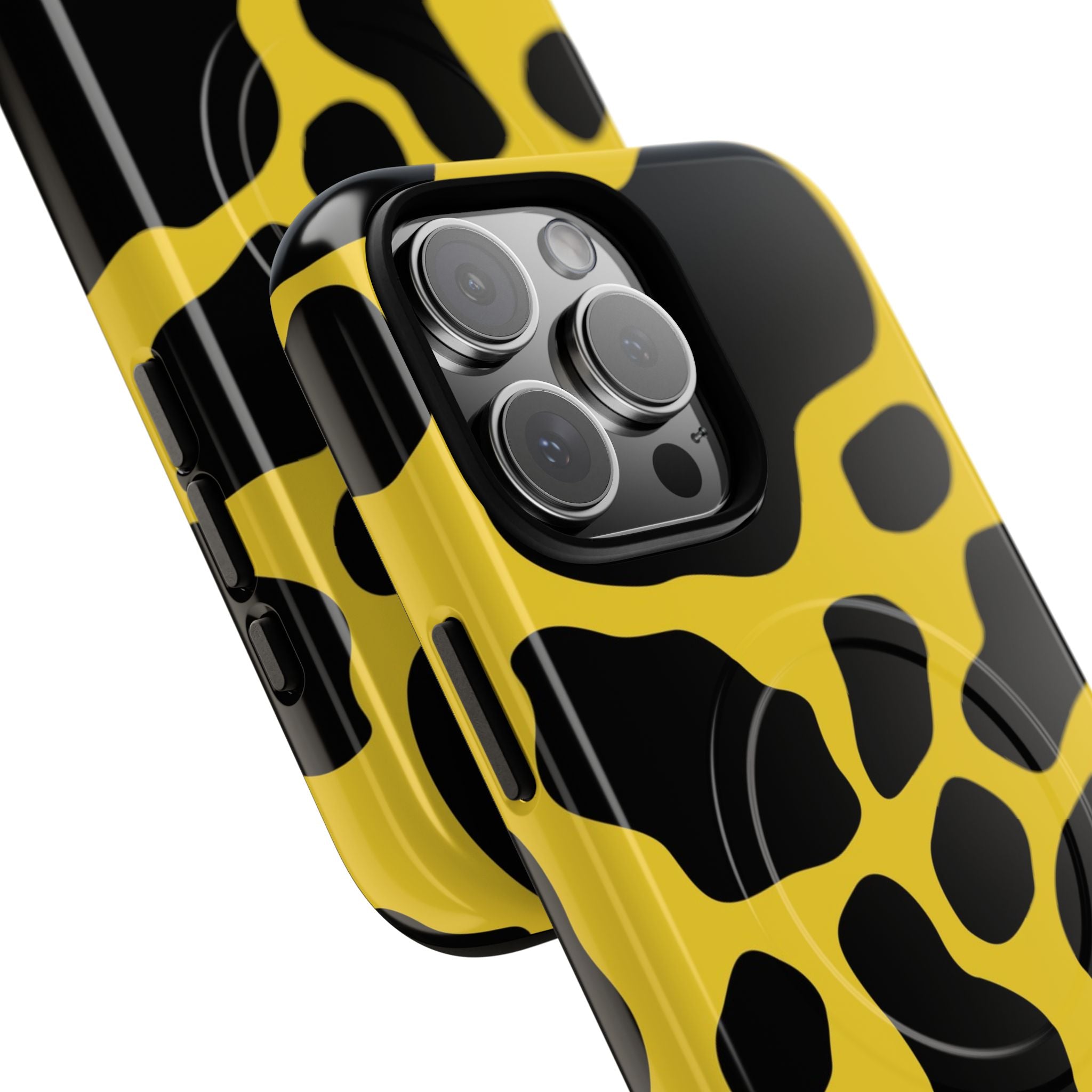 Yellow Cow Print MagSafe iPhone Case, Artsulli - Art is Long, Life is Short, Phone Case, , , , , , ,