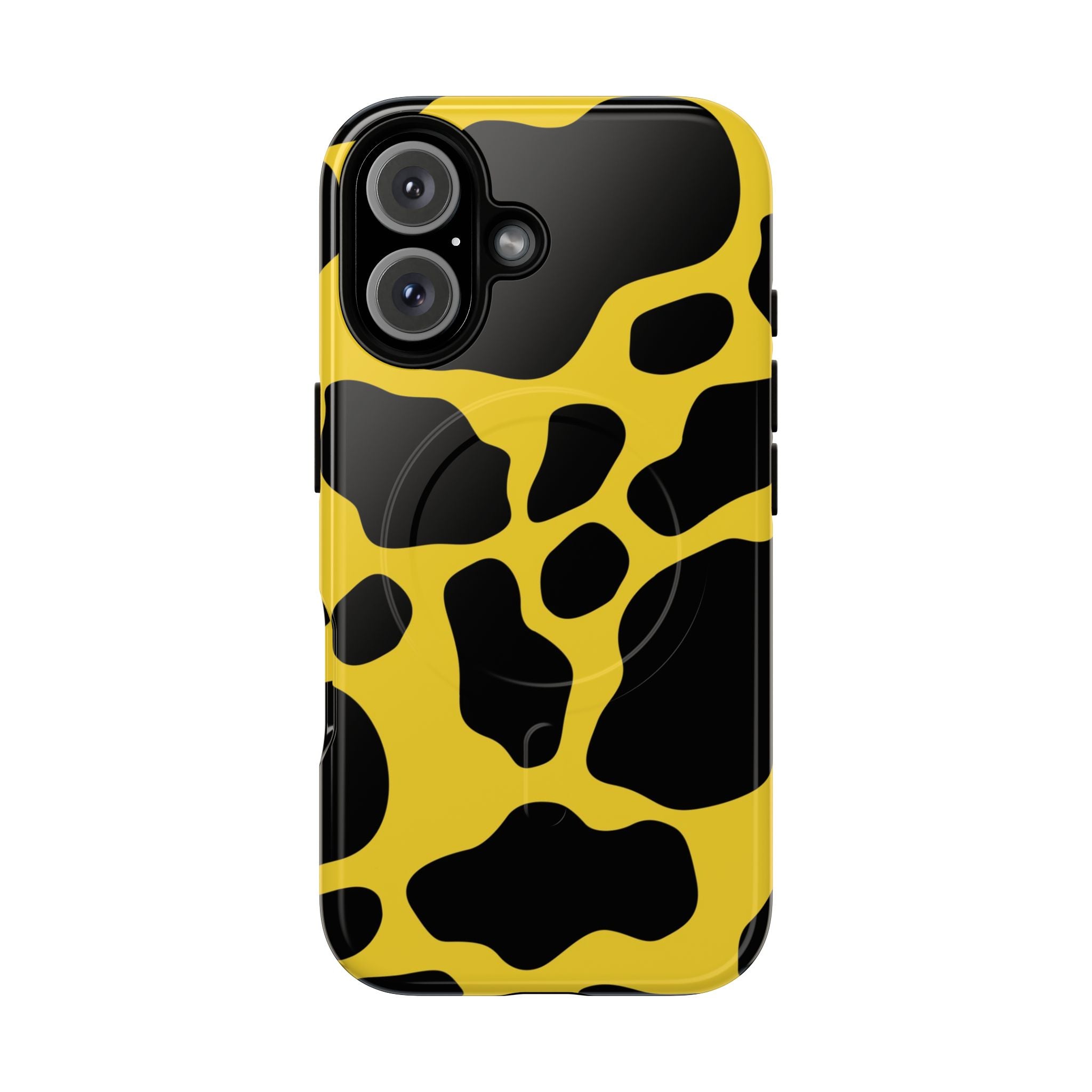 Yellow Cow Print MagSafe iPhone Case, Artsulli - Art is Long, Life is Short, Phone Case, Size, iPhone 16, Surface, Glossy, , , 39780923219381880393