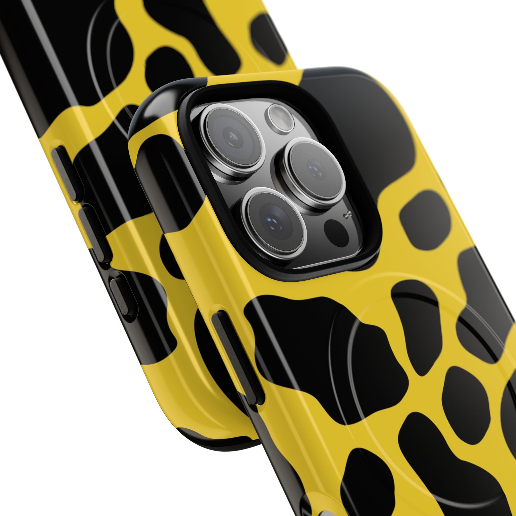 Yellow Cow Print MagSafe iPhone Case, Artsulli - Art is Long, Life is Short, Phone Case, , , , , , ,