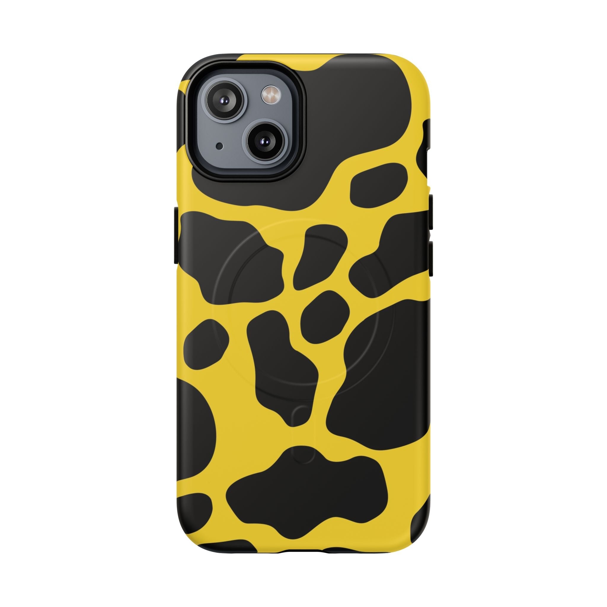 Yellow Cow Print MagSafe iPhone Case, Artsulli - Art is Long, Life is Short, Phone Case, Size, iPhone 14, Surface, Matte, , , 22155799964921270175