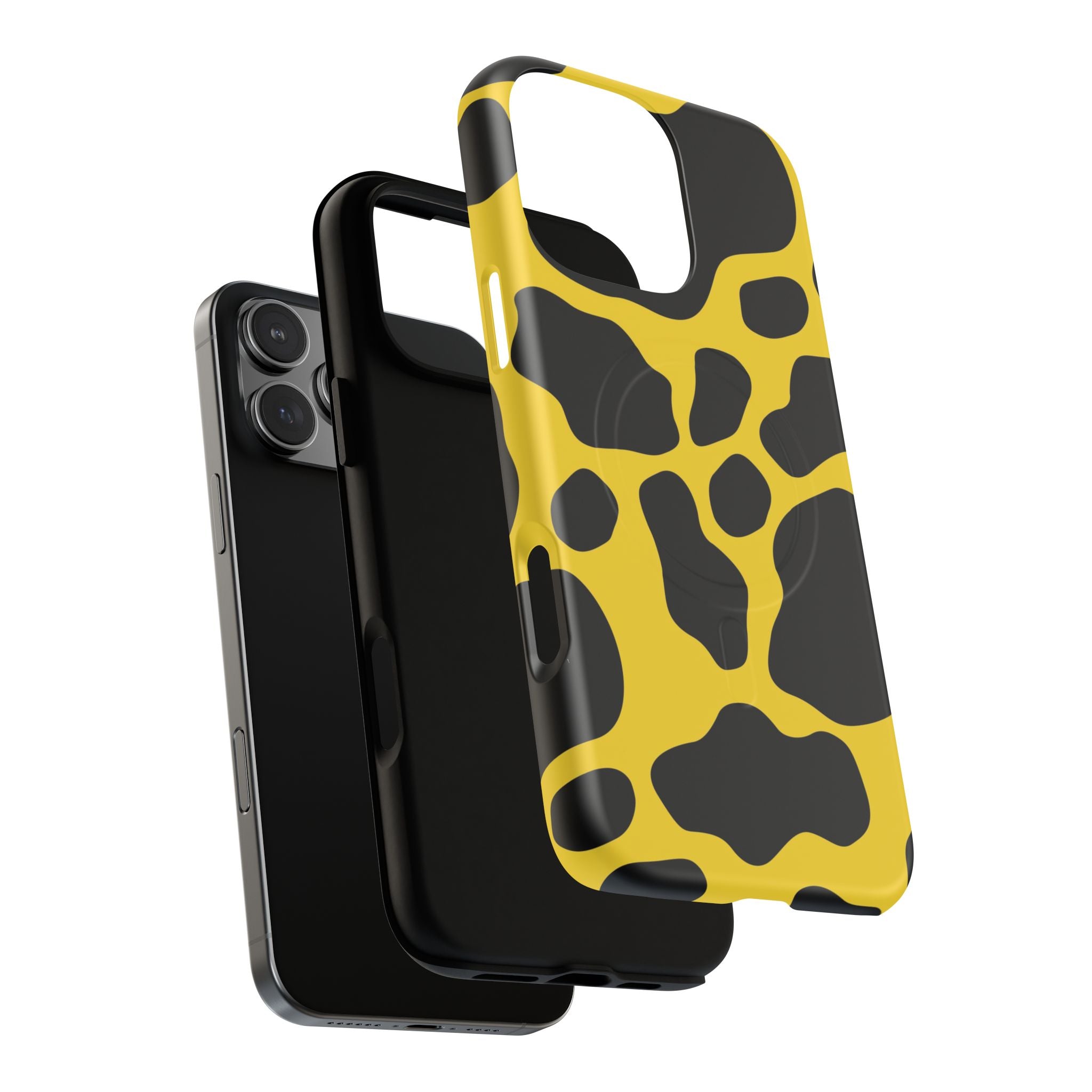 Yellow Cow Print MagSafe iPhone Case, Artsulli - Art is Long, Life is Short, Phone Case, , , , , , ,