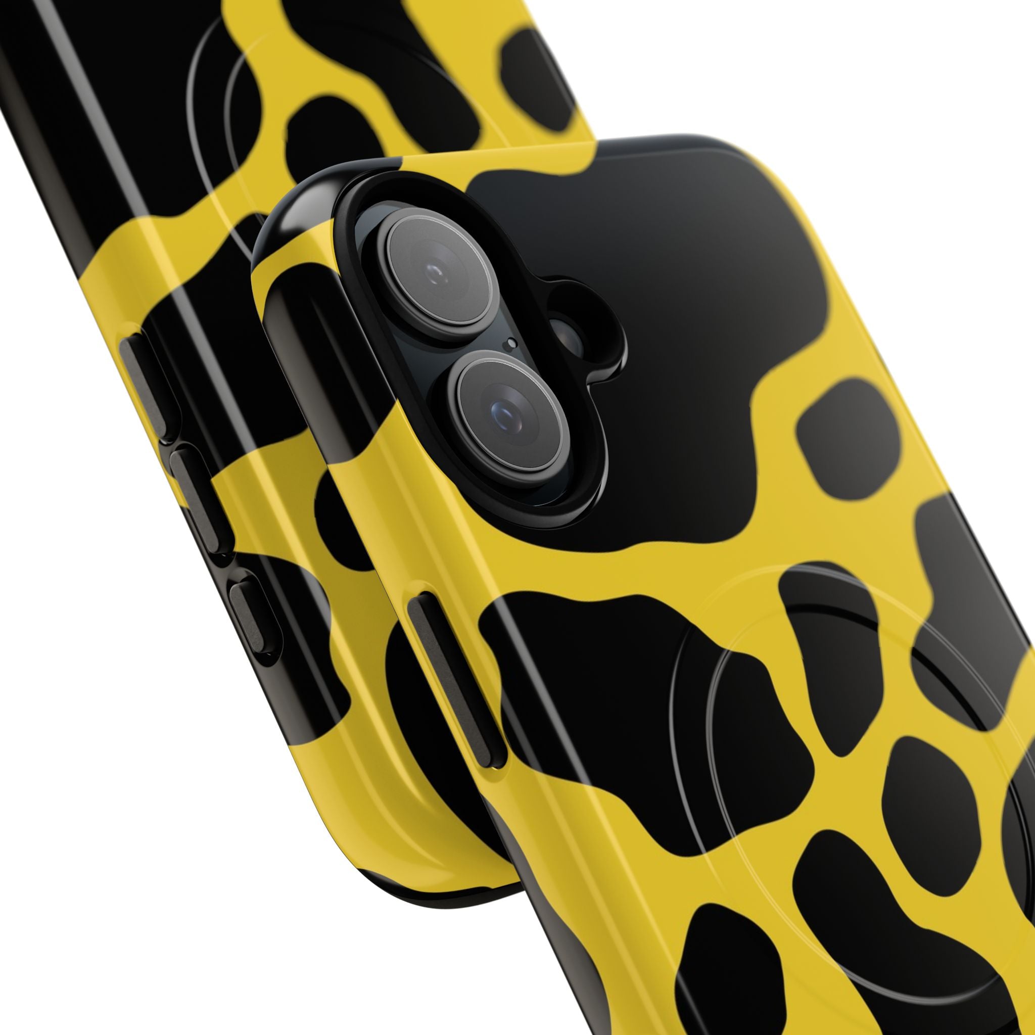 Yellow Cow Print MagSafe iPhone Case, Artsulli - Art is Long, Life is Short, Phone Case, , , , , , ,