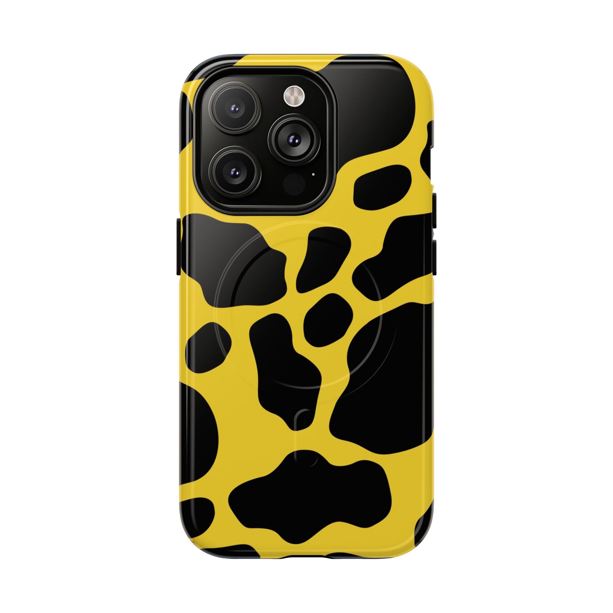 Yellow Cow Print MagSafe iPhone Case, Artsulli - Art is Long, Life is Short, Phone Case, Size, iPhone 14 Pro, Surface, Glossy, , , 13961451037868204094