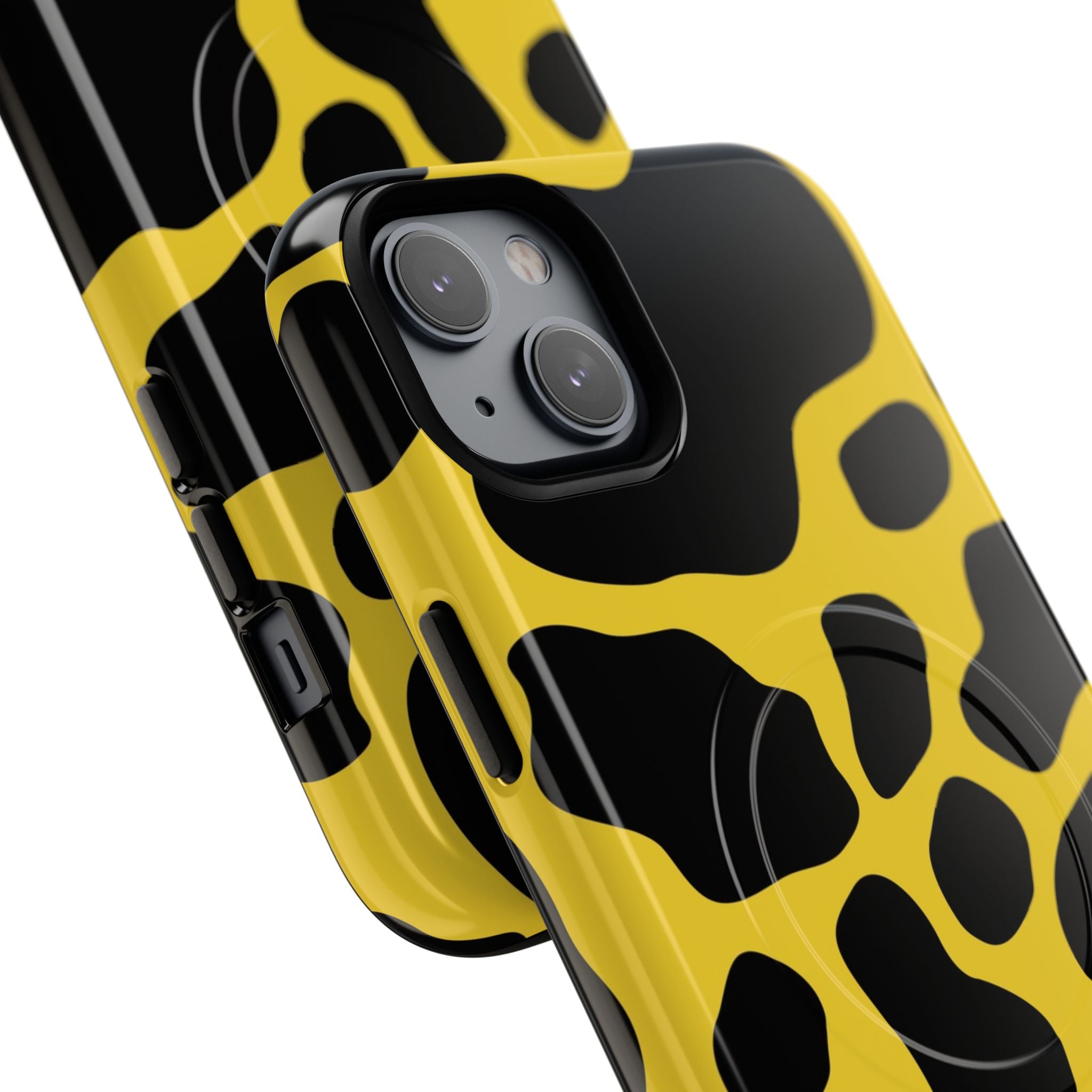 Yellow Cow Print MagSafe iPhone Case, Artsulli - Art is Long, Life is Short, Phone Case, , , , , , ,