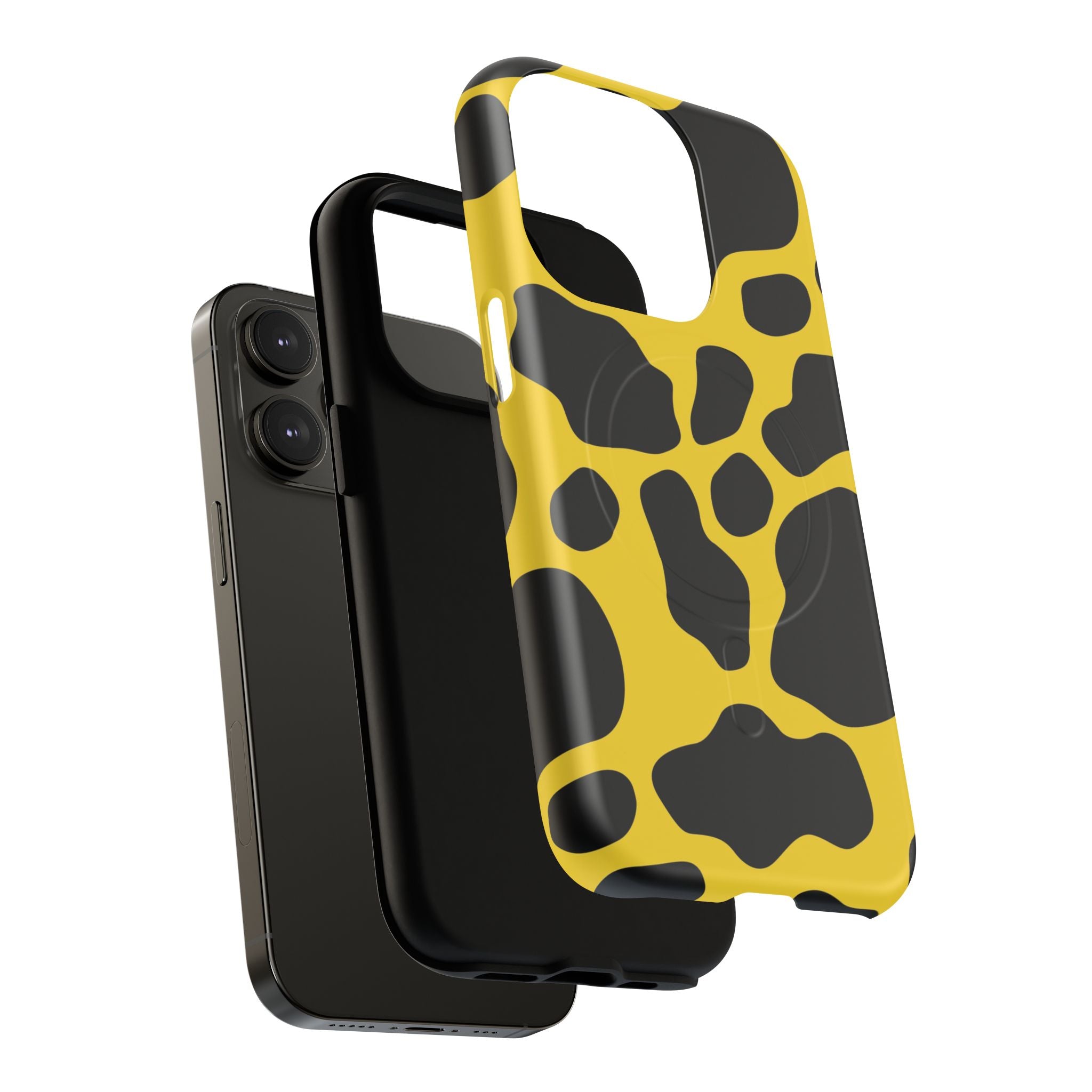 Yellow Cow Print MagSafe iPhone Case, Artsulli - Art is Long, Life is Short, Phone Case, , , , , , ,
