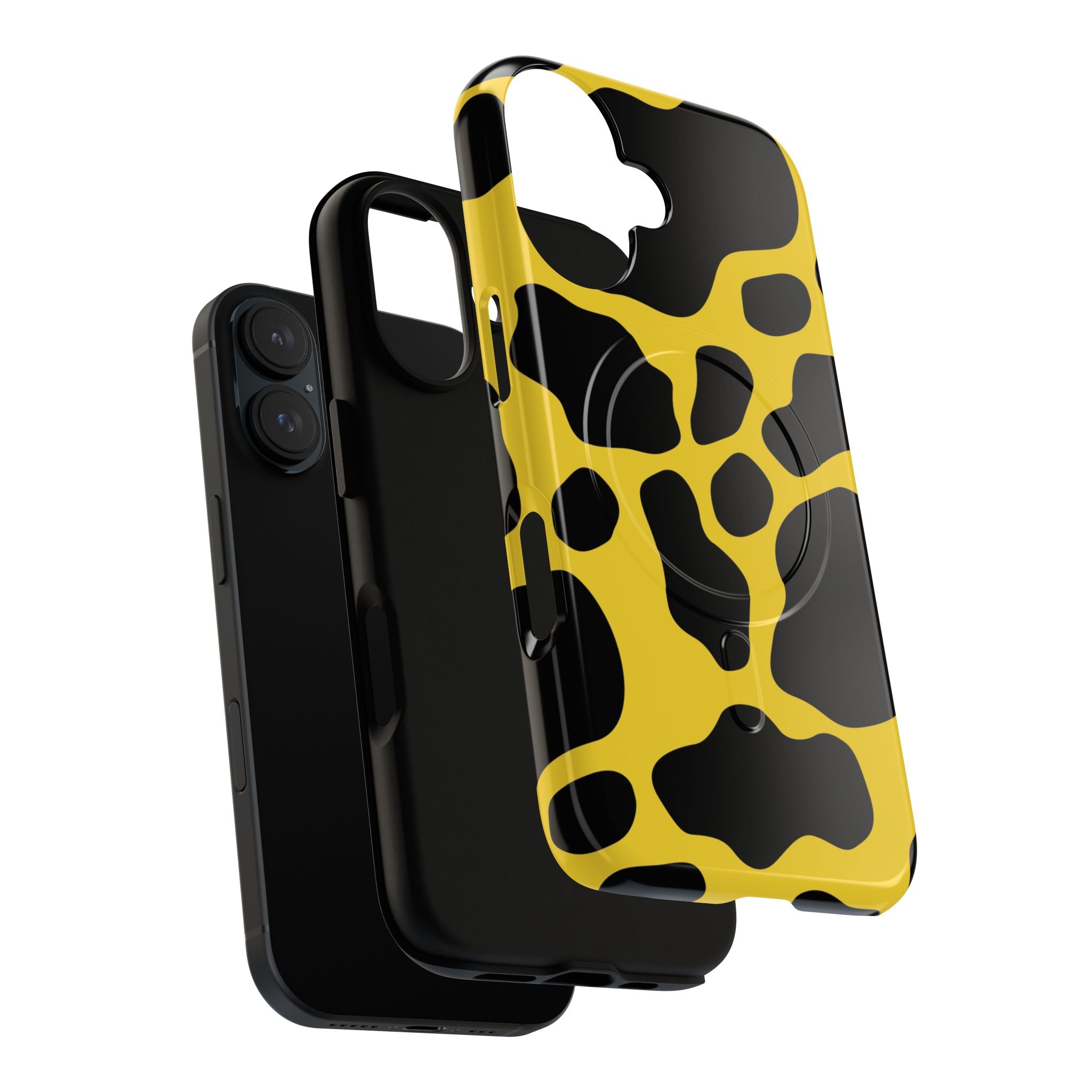 Yellow Cow Print MagSafe iPhone Case, Artsulli - Art is Long, Life is Short, Phone Case, , , , , , ,