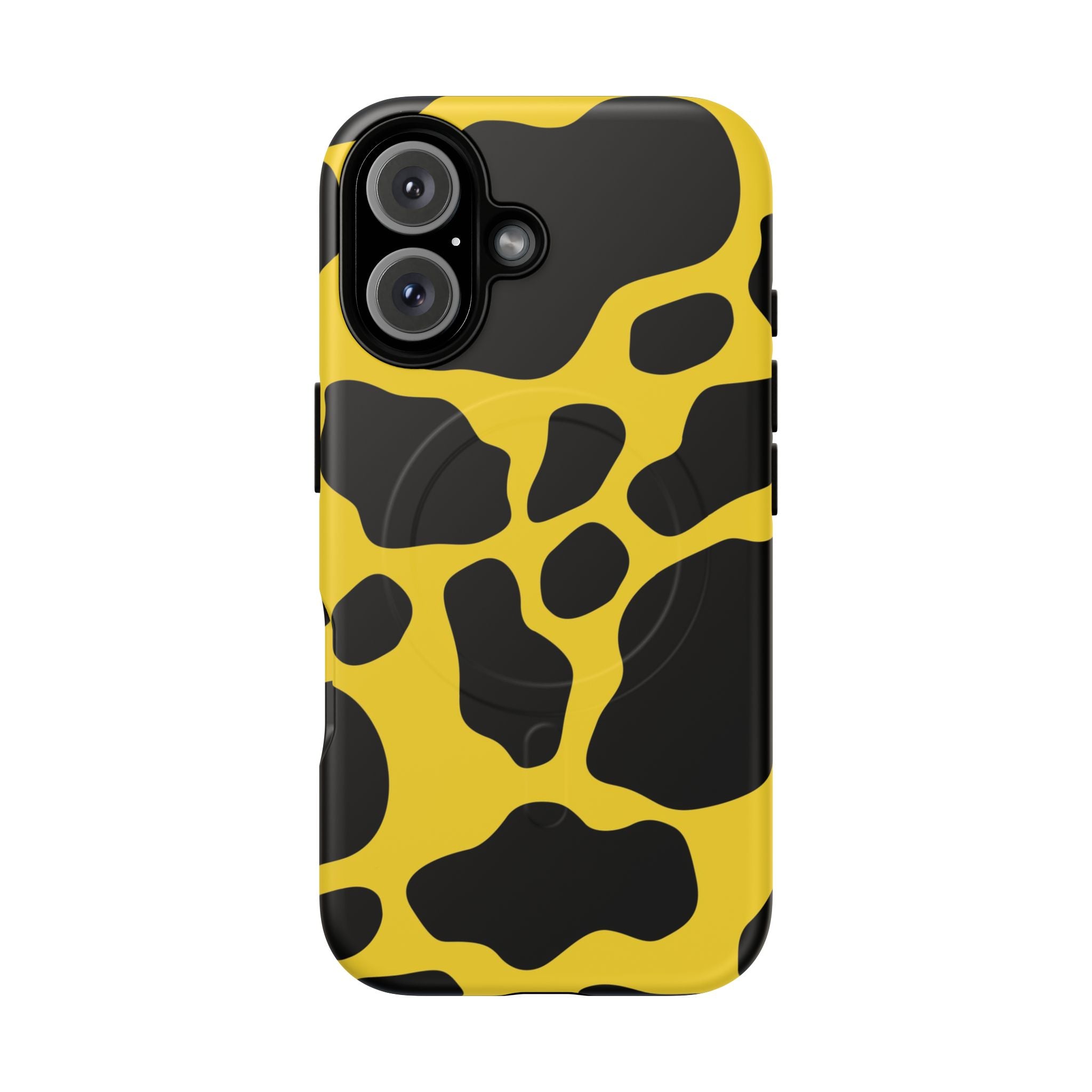 Yellow Cow Print MagSafe iPhone Case, Artsulli - Art is Long, Life is Short, Phone Case, Size, iPhone 16, Surface, Matte, , , 18114438305413093148