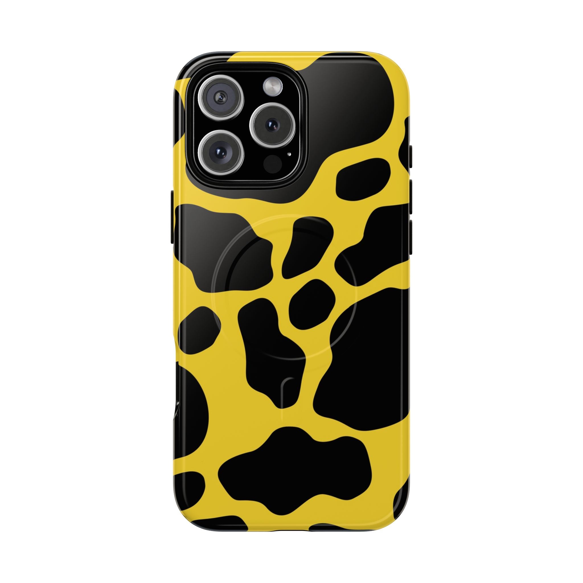 Yellow Cow Print MagSafe iPhone Case, Artsulli - Art is Long, Life is Short, Phone Case, Size, iPhone 16 Pro Max, Surface, Glossy, , , 14517972692842426502