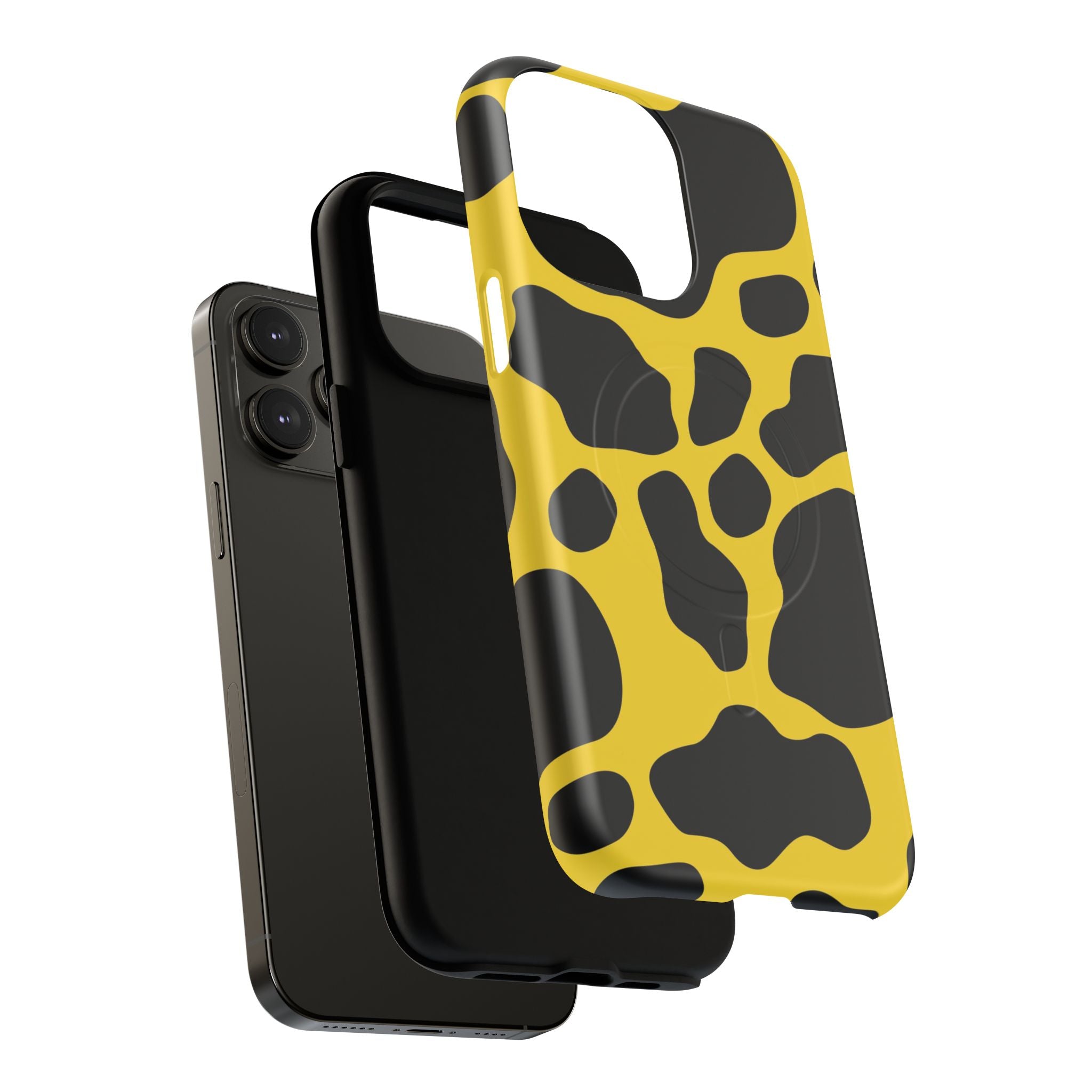Yellow Cow Print MagSafe iPhone Case, Artsulli - Art is Long, Life is Short, Phone Case, , , , , , ,