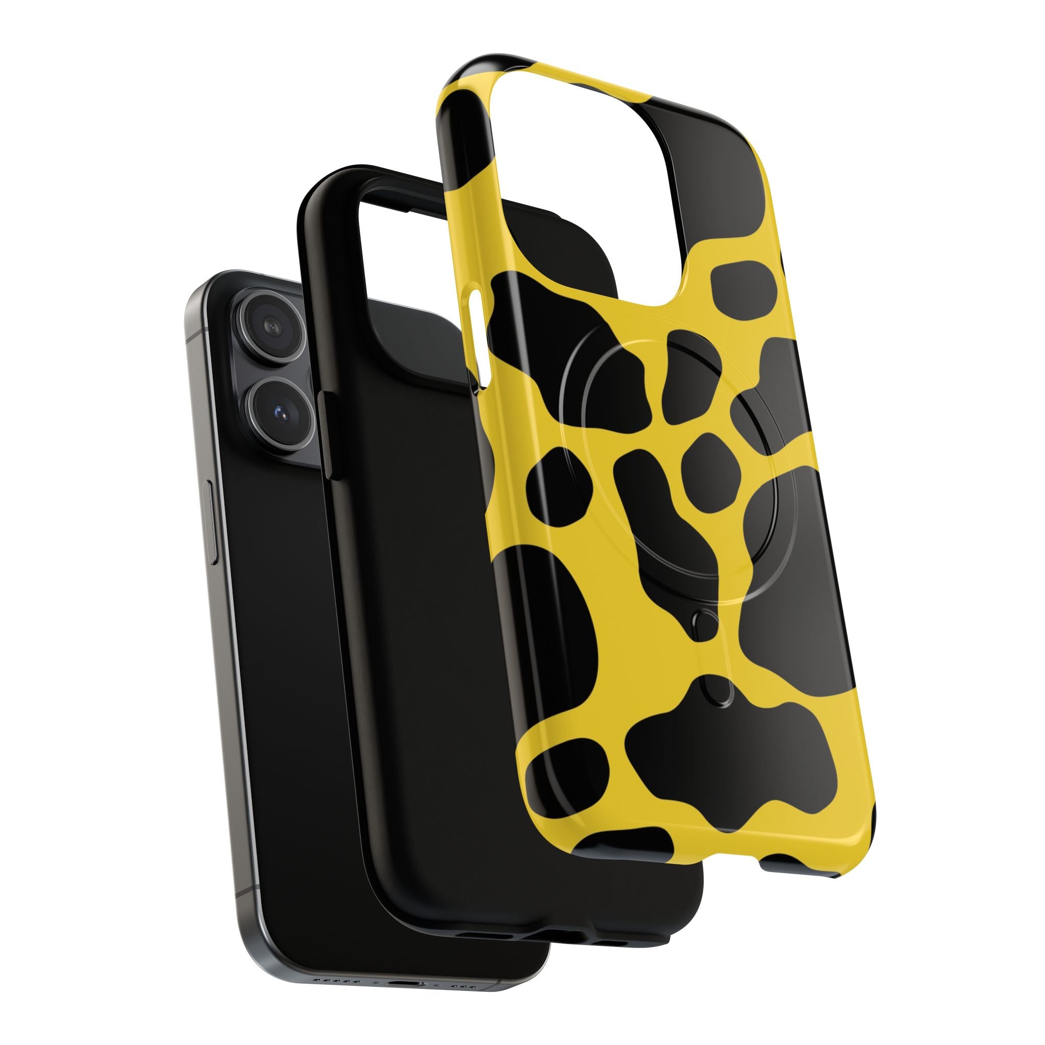 Yellow Cow Print MagSafe iPhone Case, Artsulli - Art is Long, Life is Short, Phone Case, , , , , , ,