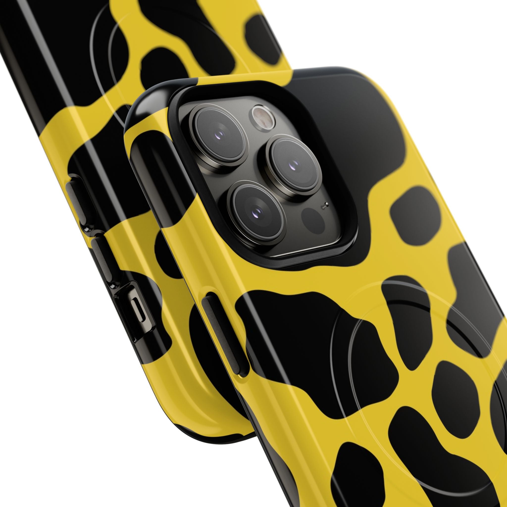 Yellow Cow Print MagSafe iPhone Case, Artsulli - Art is Long, Life is Short, Phone Case, , , , , , ,