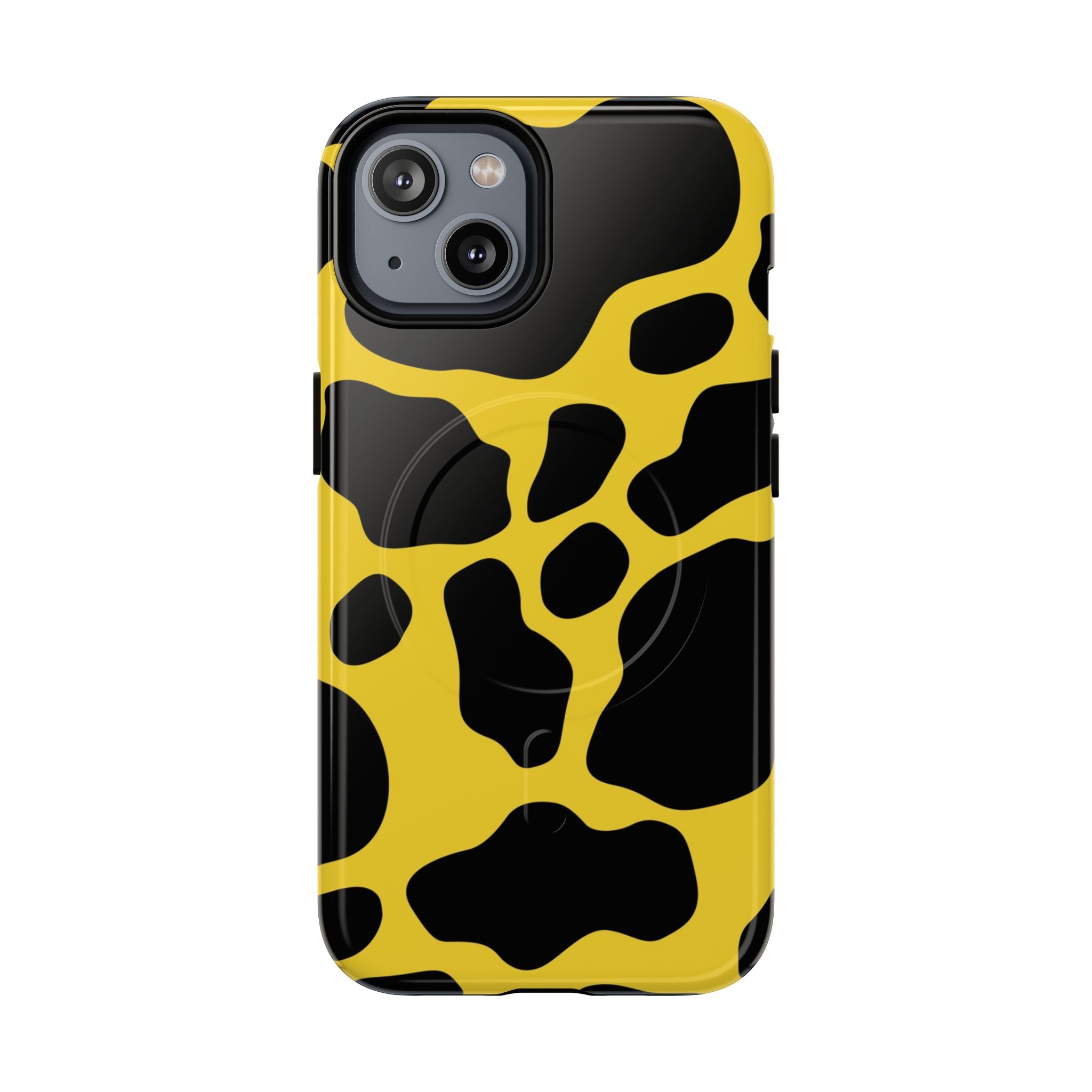 Yellow Cow Print MagSafe iPhone Case, Artsulli - Art is Long, Life is Short, Phone Case, Size, iPhone 14, Surface, Glossy, , , 44352018861117120671