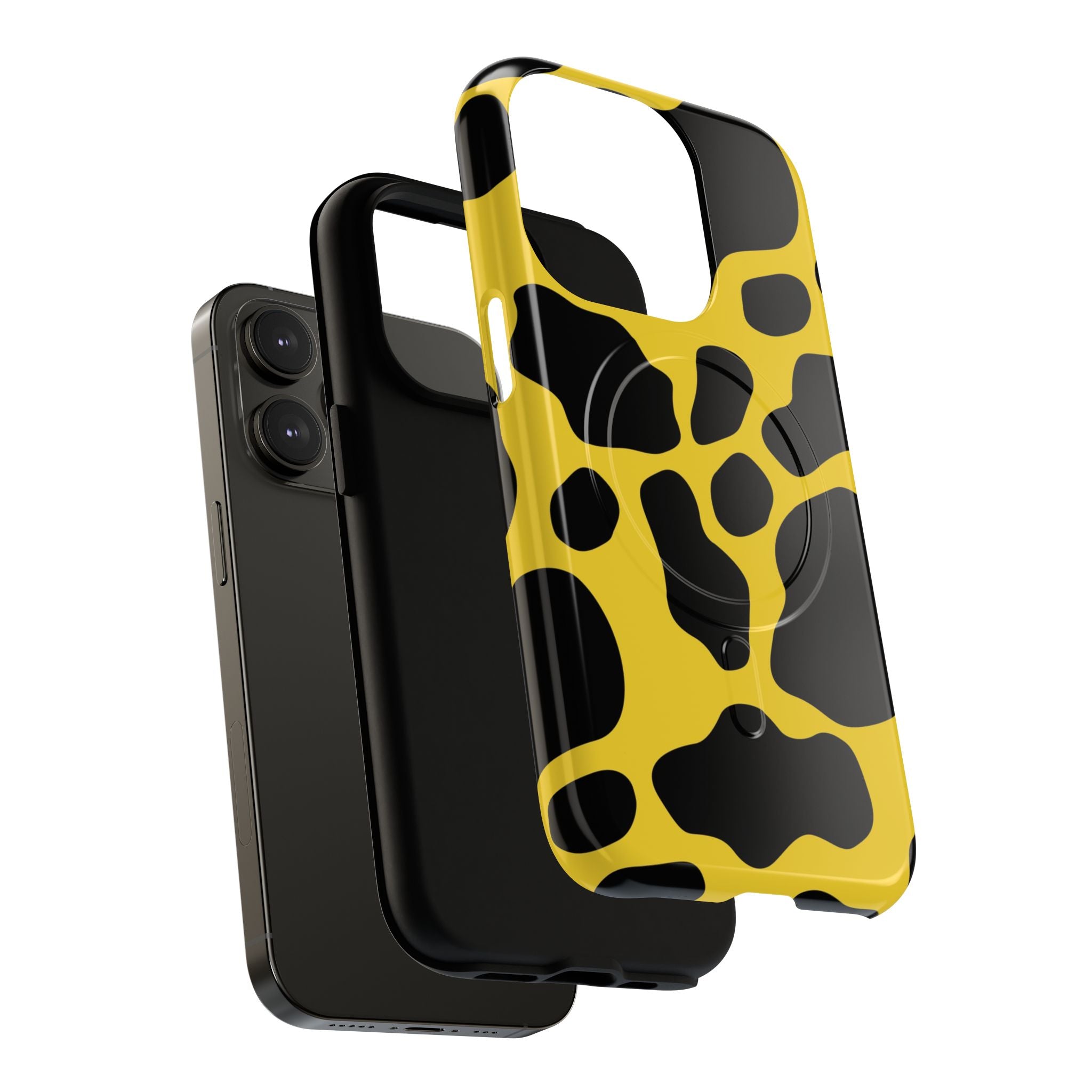 Yellow Cow Print MagSafe iPhone Case, Artsulli - Art is Long, Life is Short, Phone Case, , , , , , ,