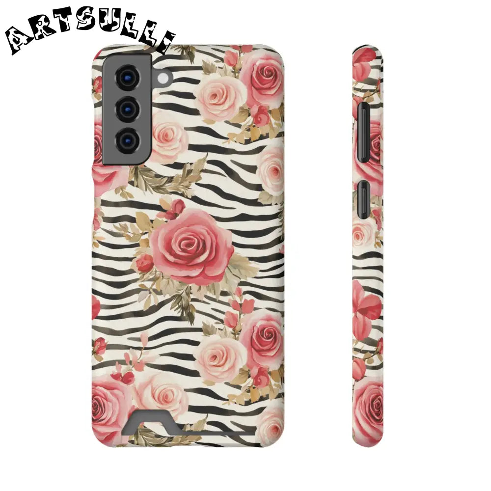 Zebra and Rose Phone Case, Artsulli - Art is Long, Life is Short, Phone Case, Size, Samsung Galaxy S21 Plus, Surface, Matte, Shape, With gift packaging, 76078995335580308615