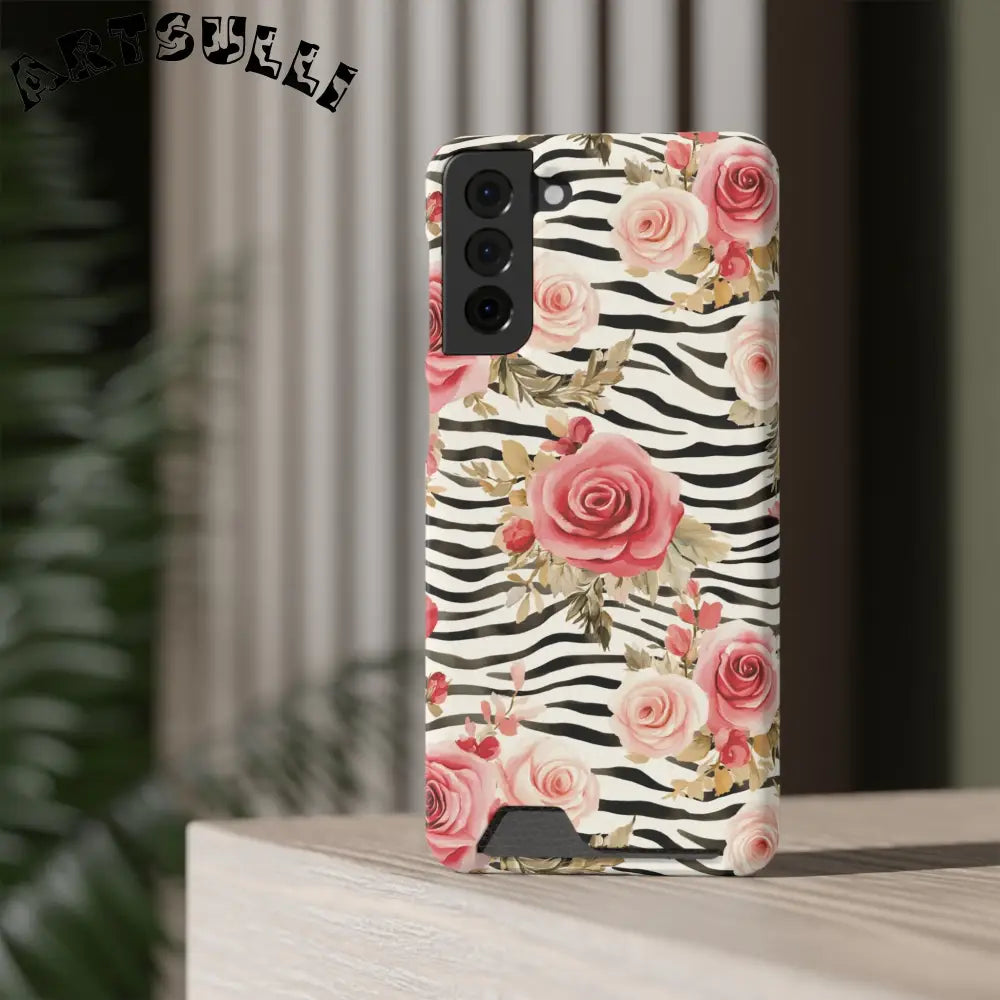 Zebra and Rose Phone Case, Artsulli - Art is Long, Life is Short, Phone Case, , , , , , ,
