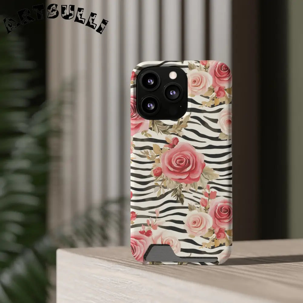 Zebra and Rose Phone Case, Artsulli - Art is Long, Life is Short, Phone Case, , , , , , ,